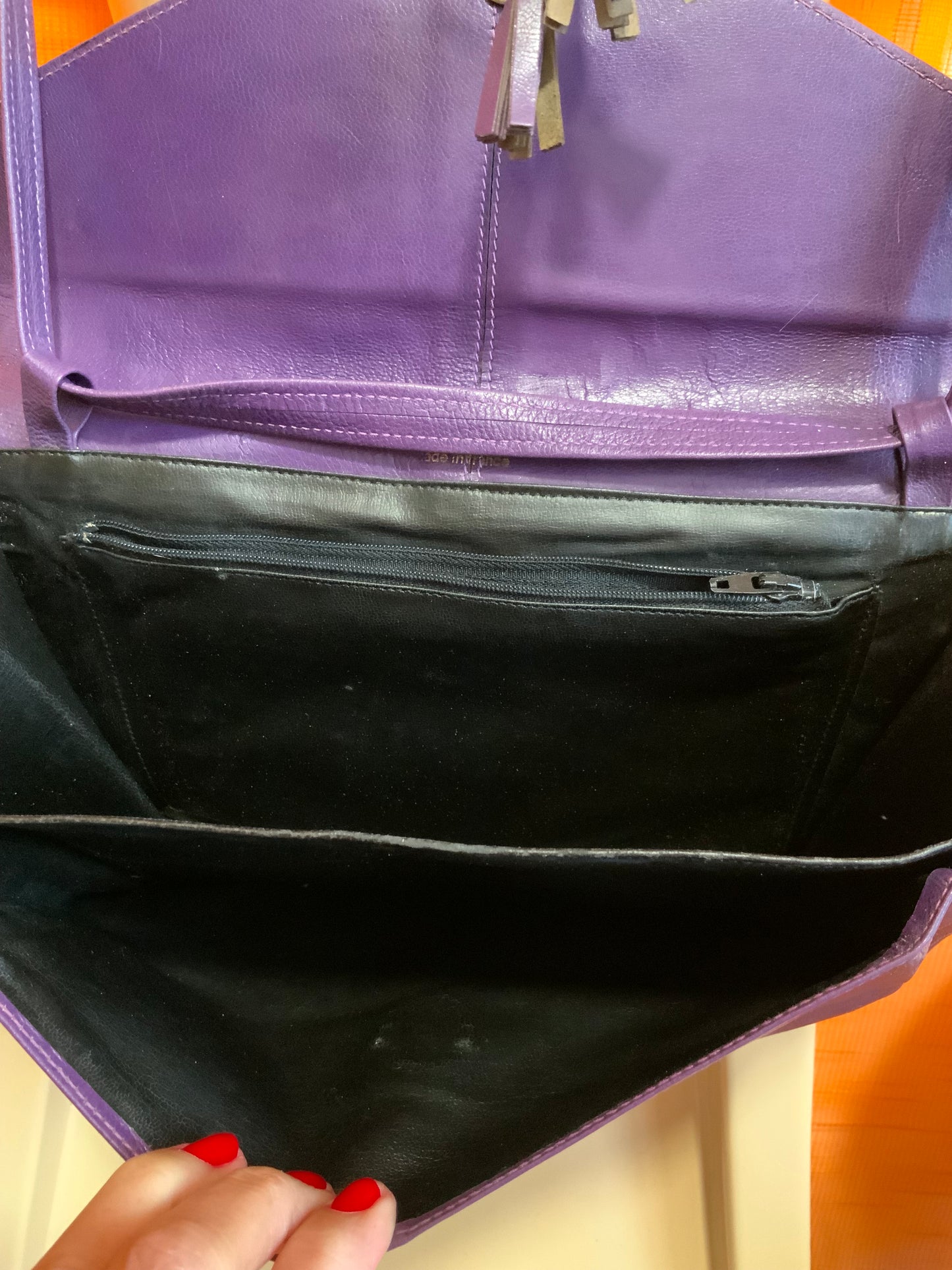 Sac à main Cuir Violet Sabrina Paris Vintage Haut de gamme