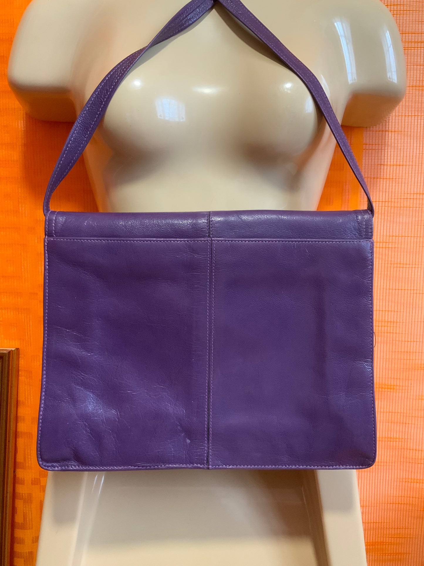 Sac à main Cuir Violet Sabrina Paris Vintage Haut de gamme