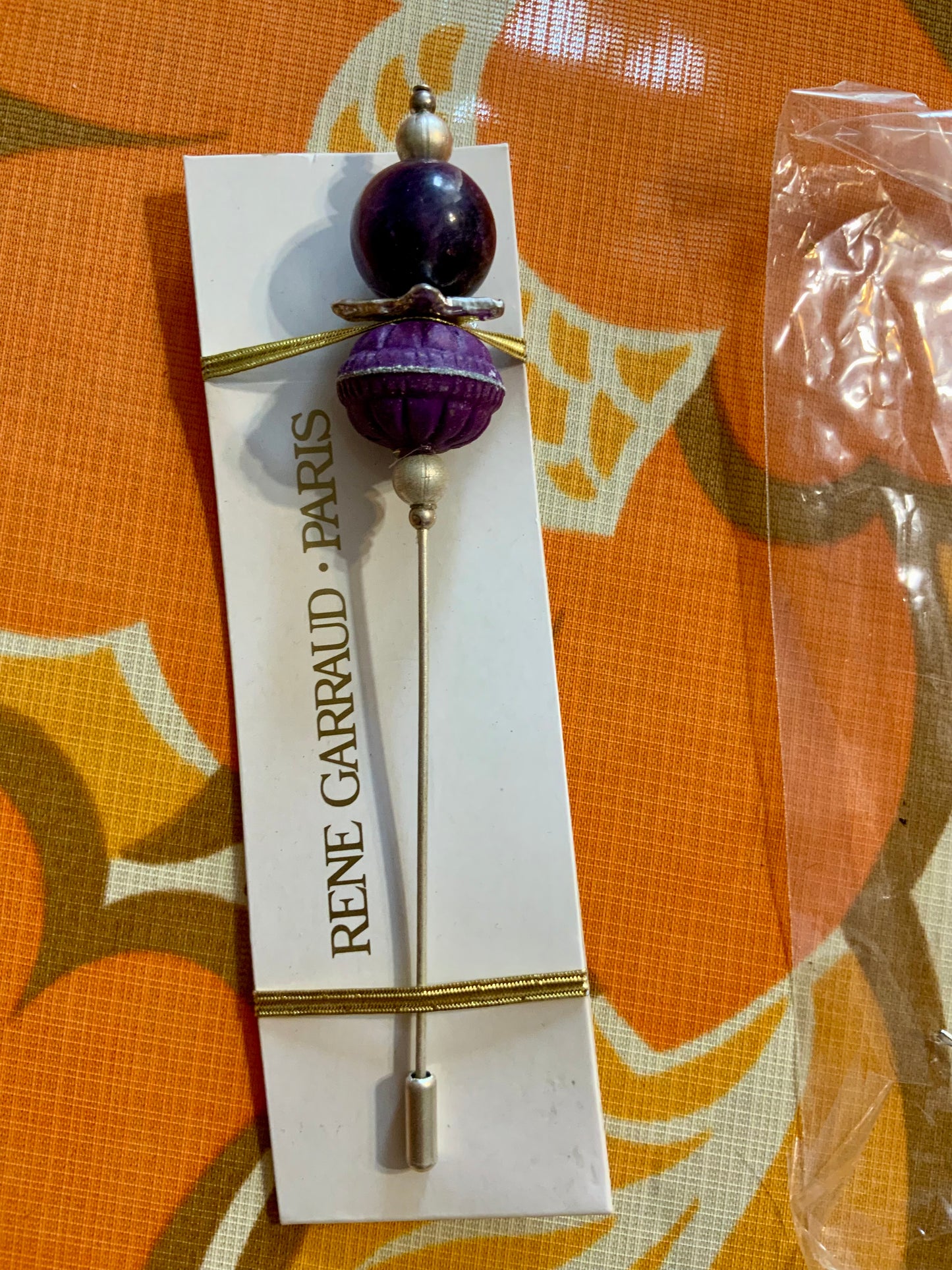 Bijoux Epingle France Paris René Garraud Vintage perle de verre Neuf