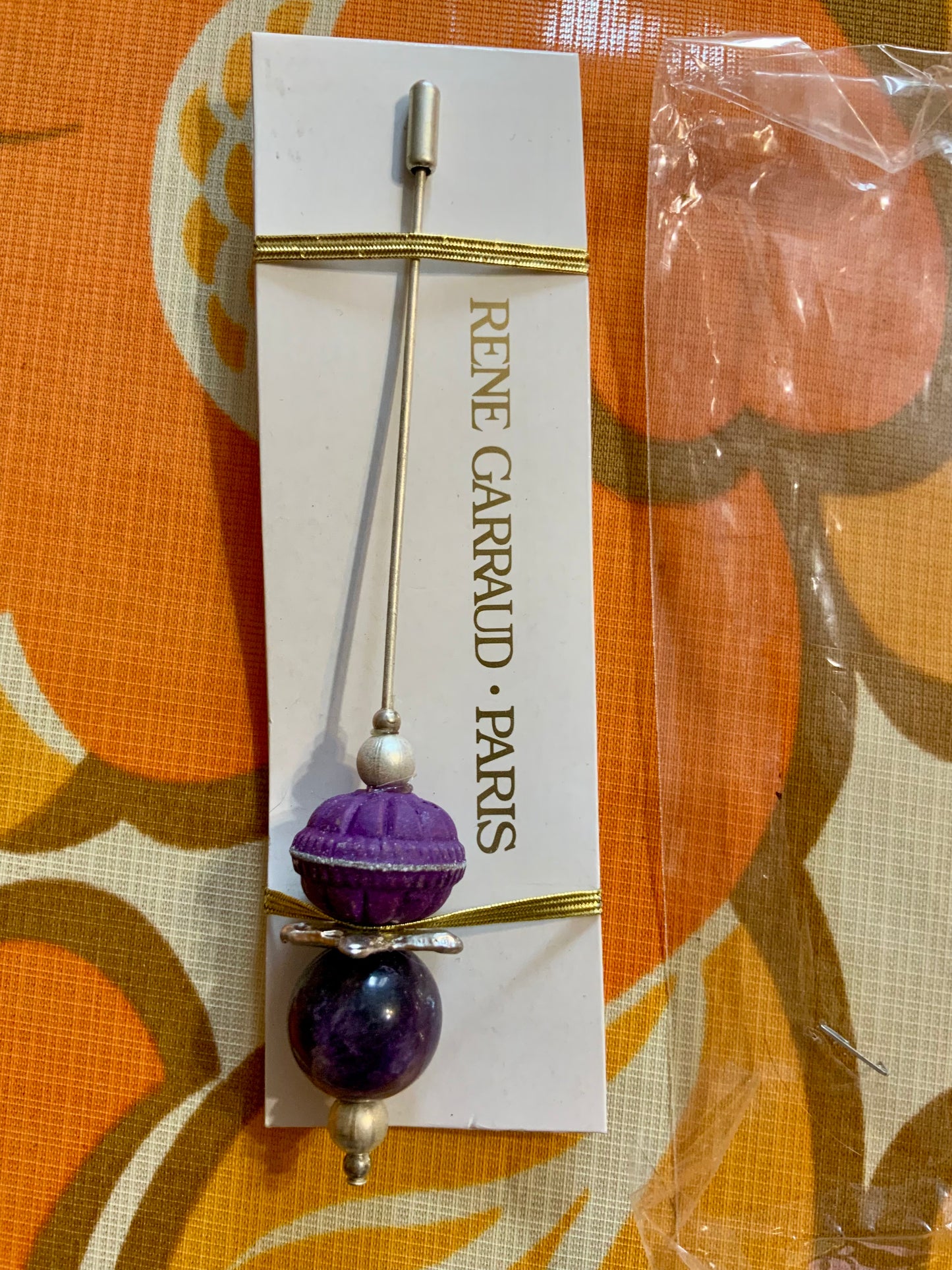 Bijoux Epingle France Paris René Garraud Vintage perle de verre Neuf