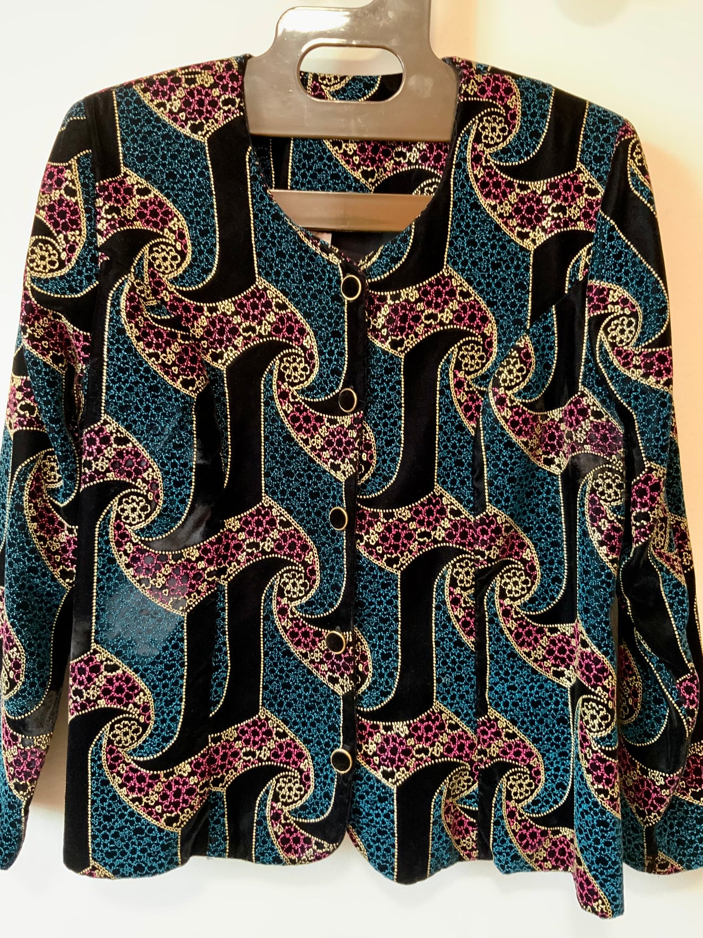 Veste tout velours et fantaisies Chic Vintage 1990 France