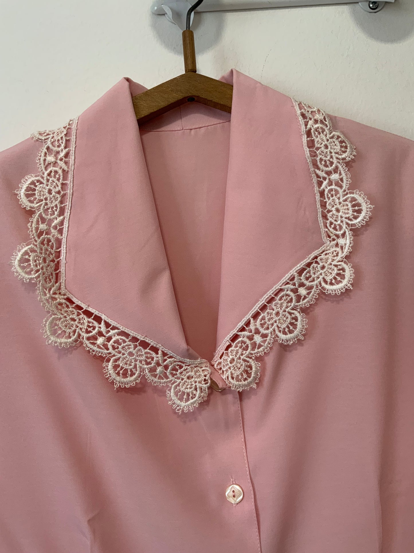 Chemisier Col Broderies Épaulettes Vintage 1980/90 France Modèle Romantique