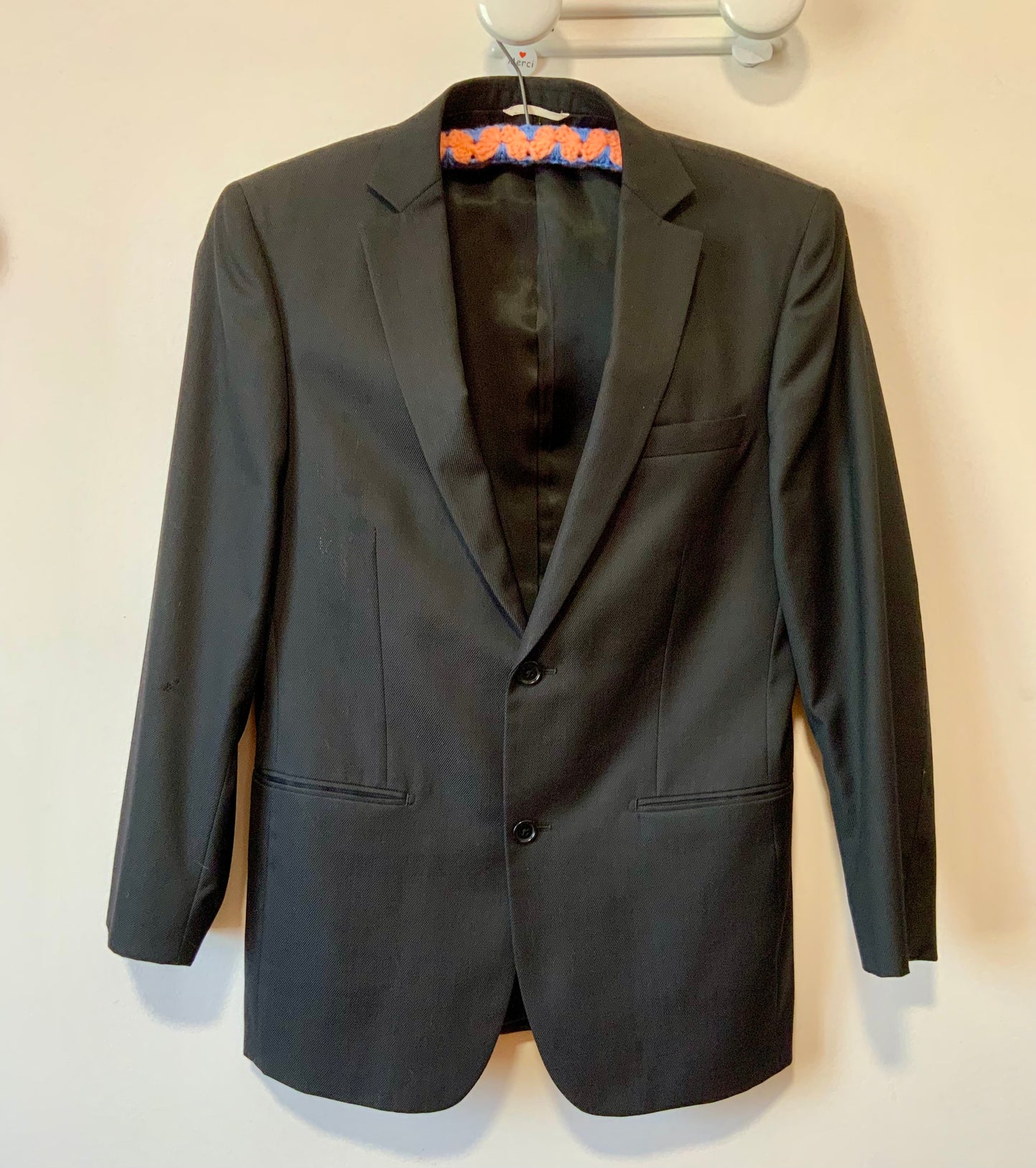 Veste Blazer noir en soie et laine Balmain