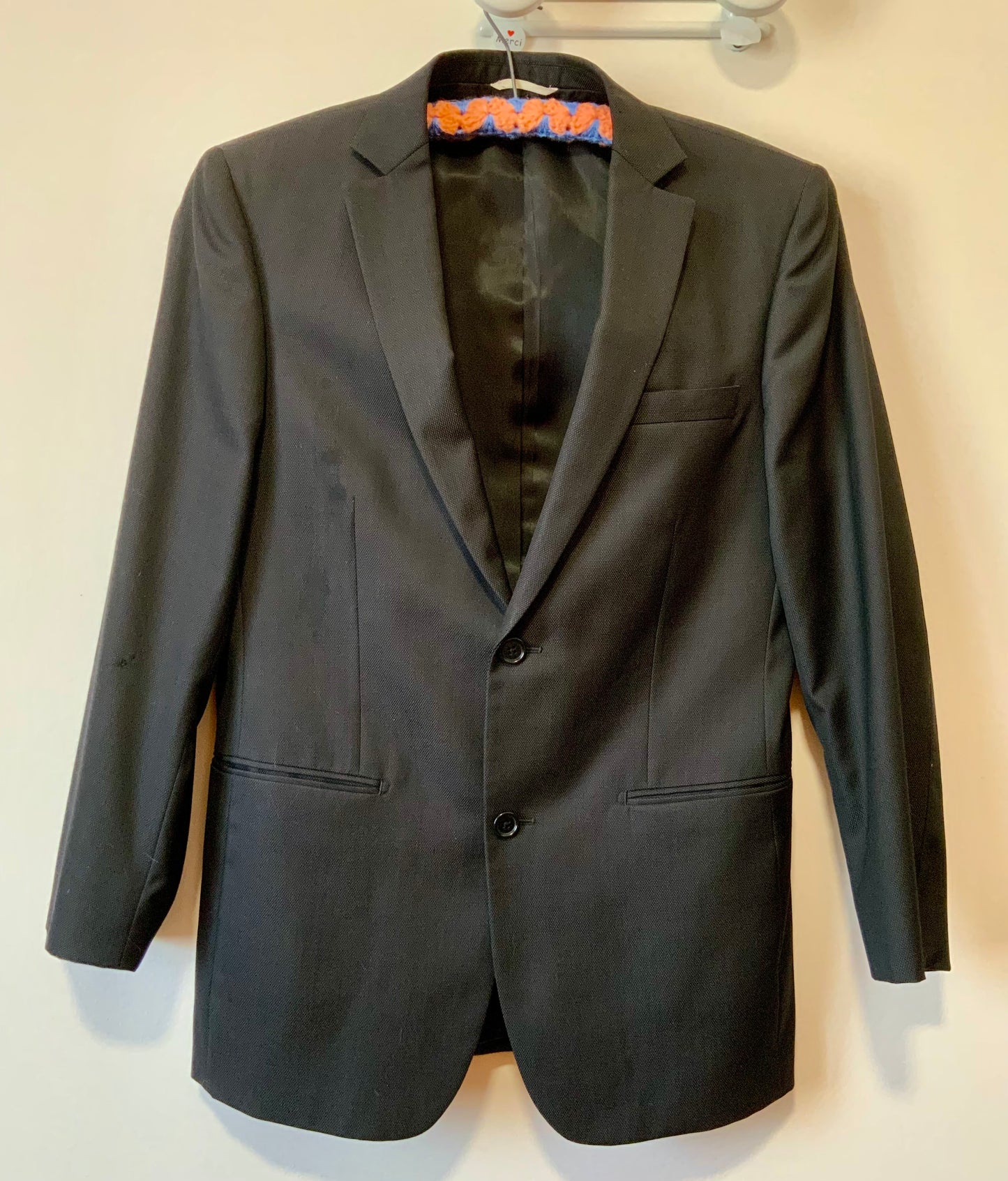 Veste Blazer noir en soie et laine Balmain