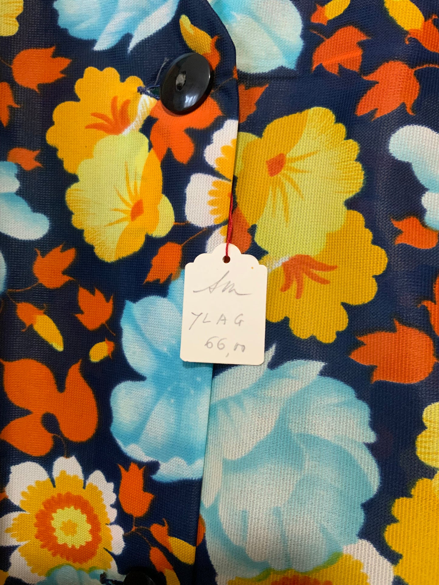 Robe Blouse 1970 Ceinture A fleurs Deadstock Vintage