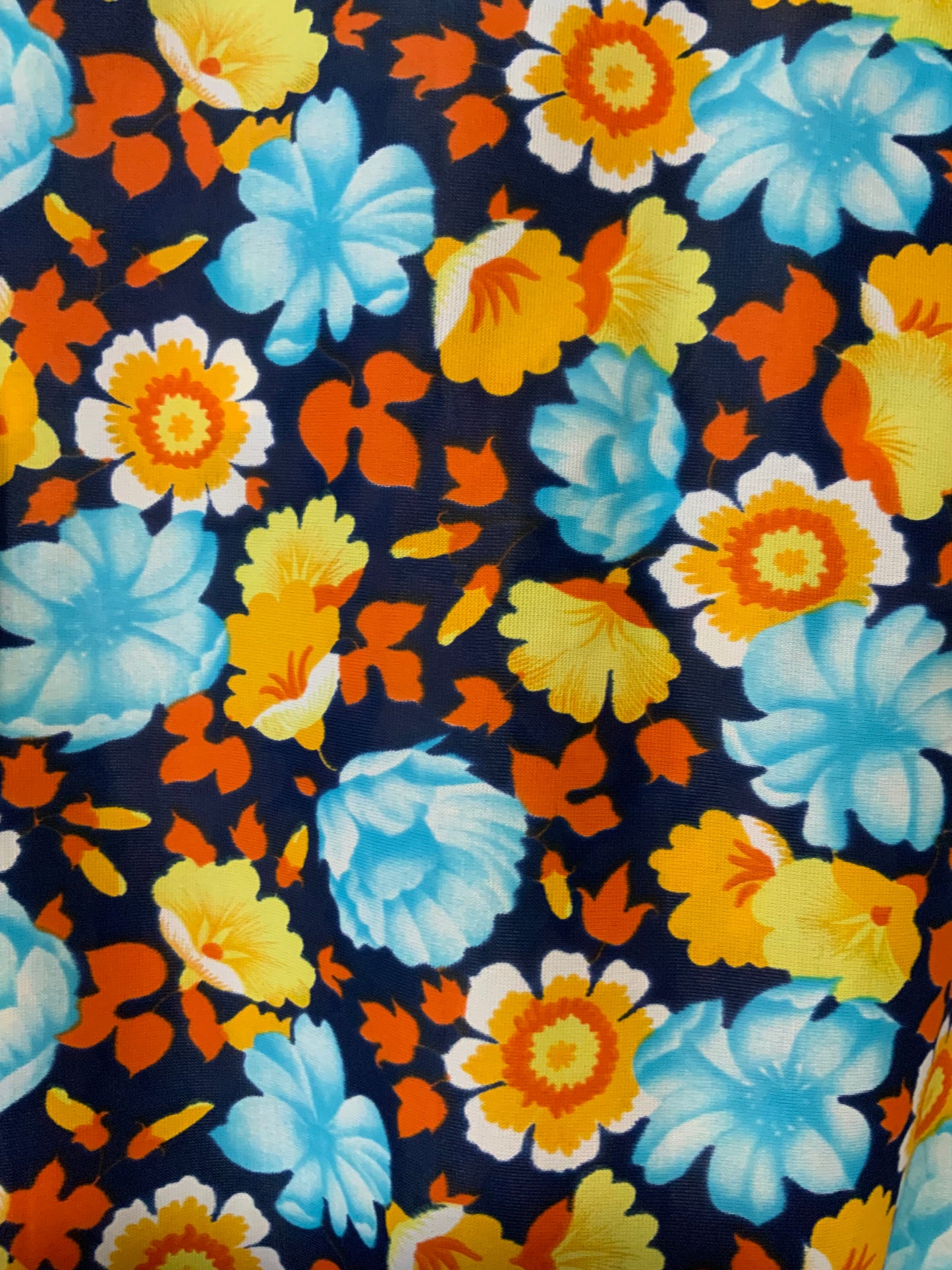 Robe Blouse 1970 Ceinture A fleurs Deadstock Vintage