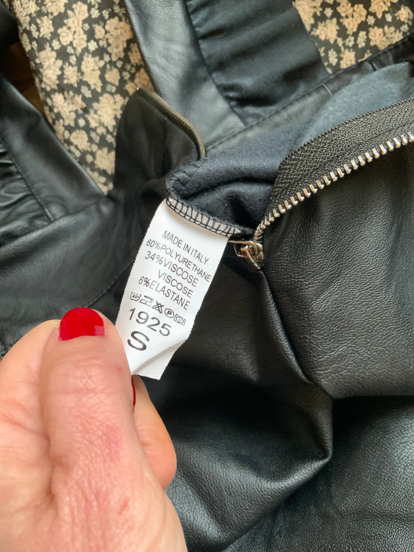 Robe à bretelles et zip Simili cuir Italy Vintage