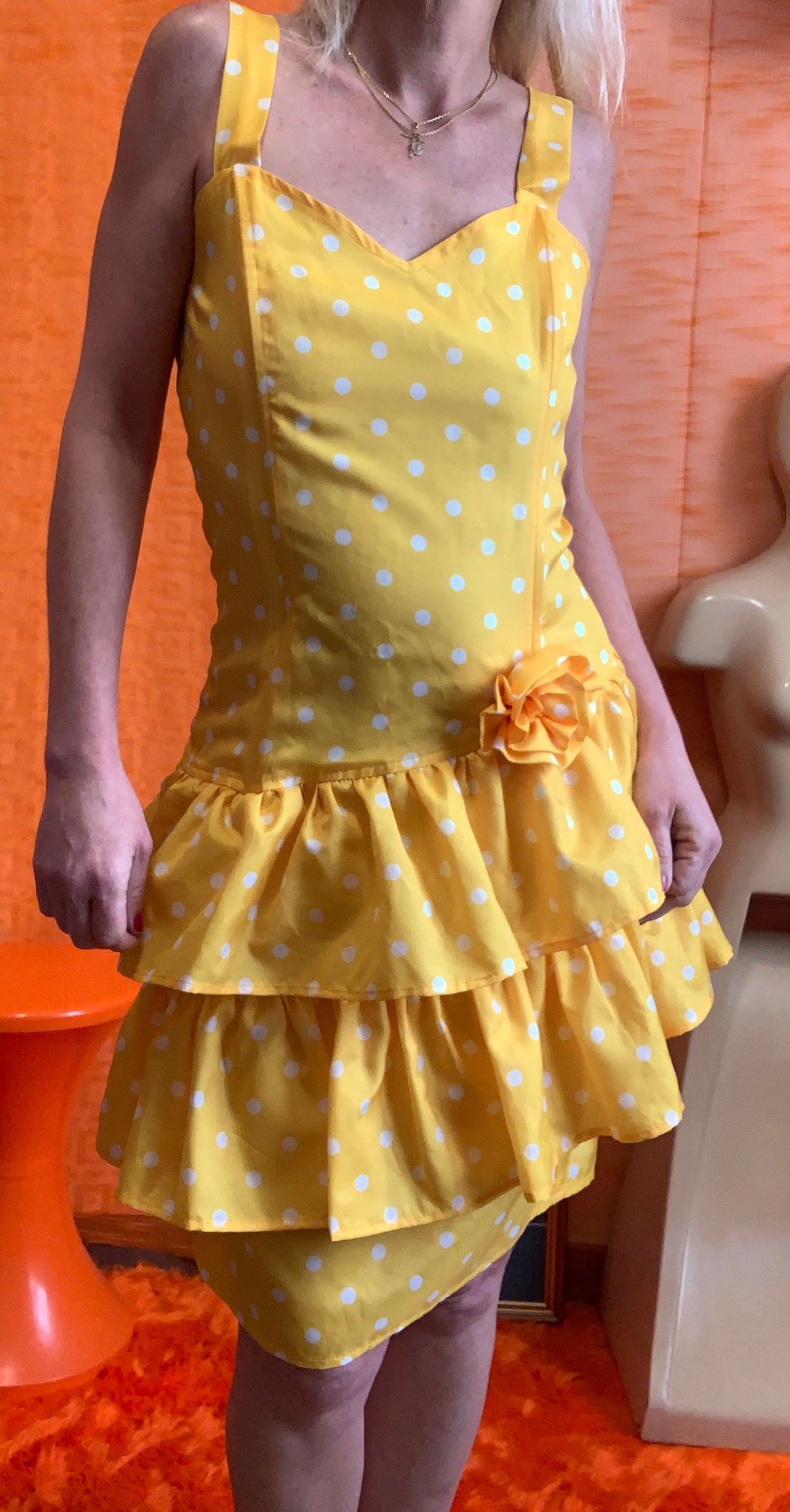 Superbe robe à volants Vintage 1980 France Original