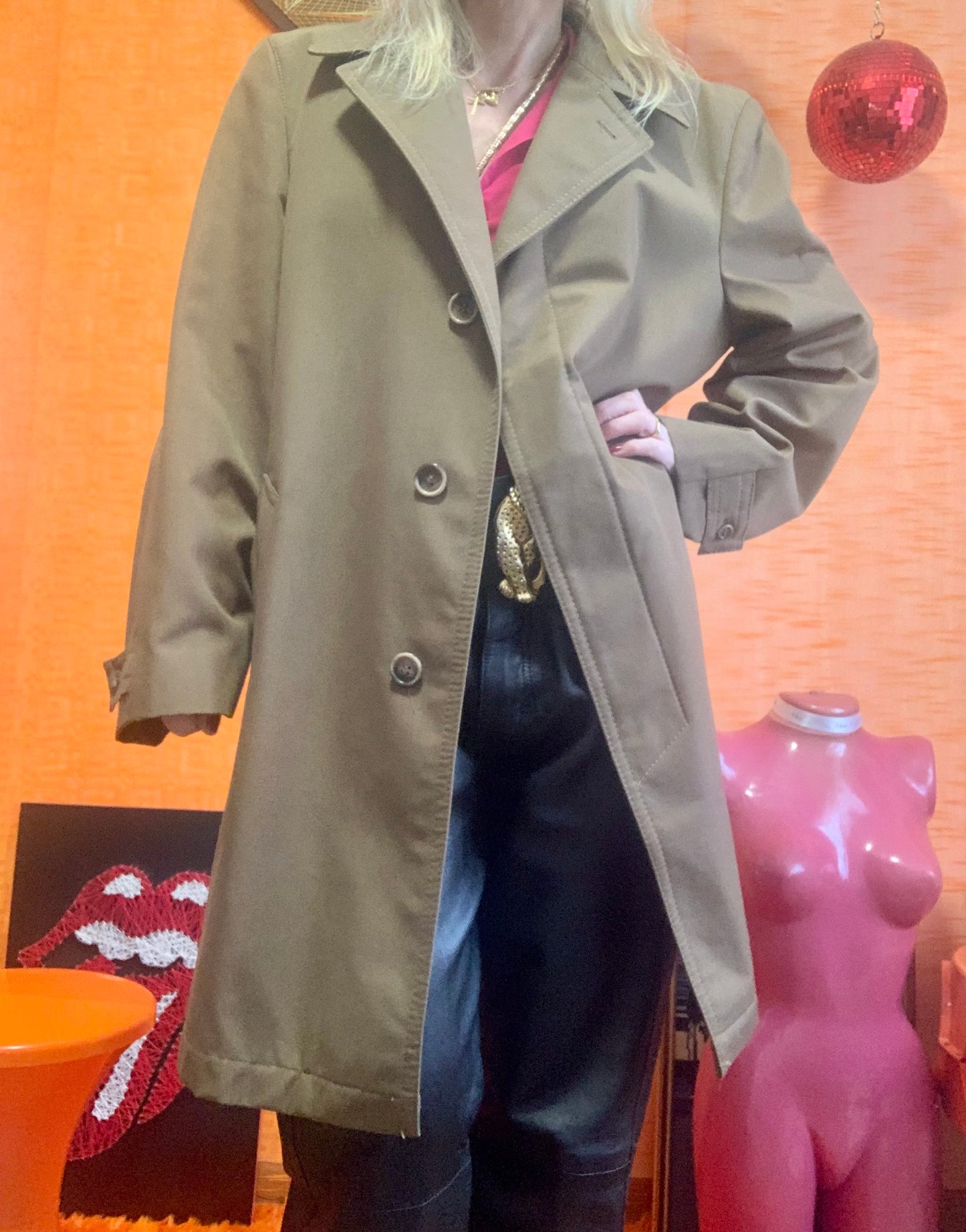 Manteau Trench Marron Vintage 1970 France