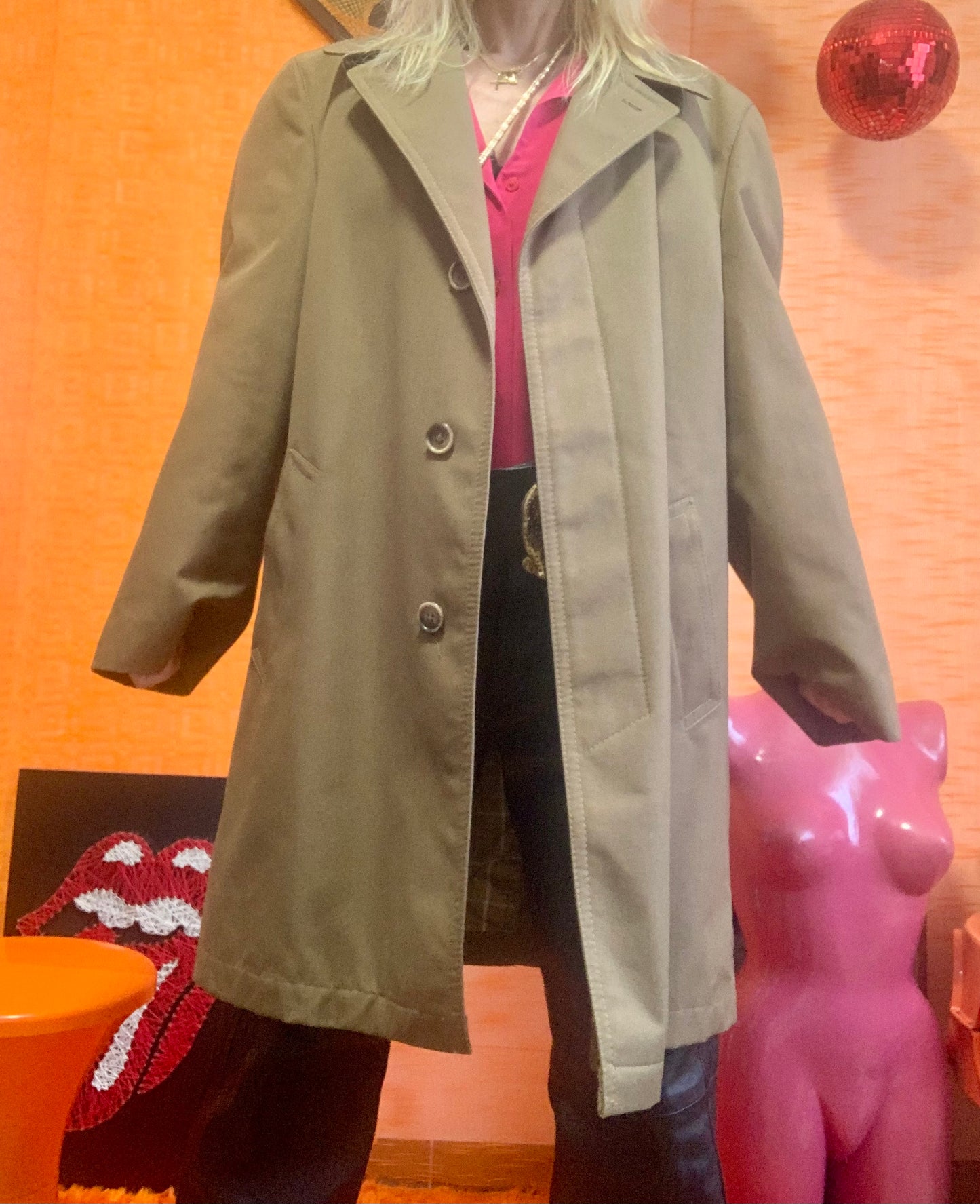 Manteau Trench Marron Vintage 1970 France
