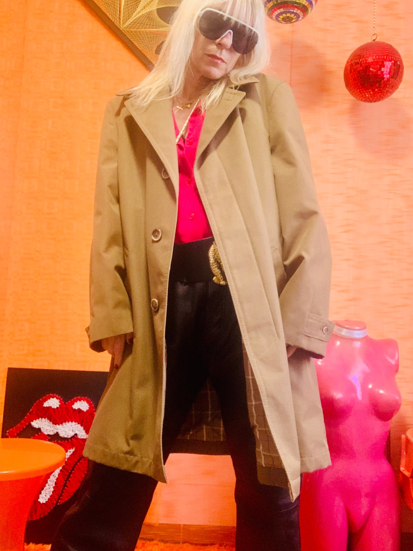 Manteau Trench Marron Vintage 1970 France