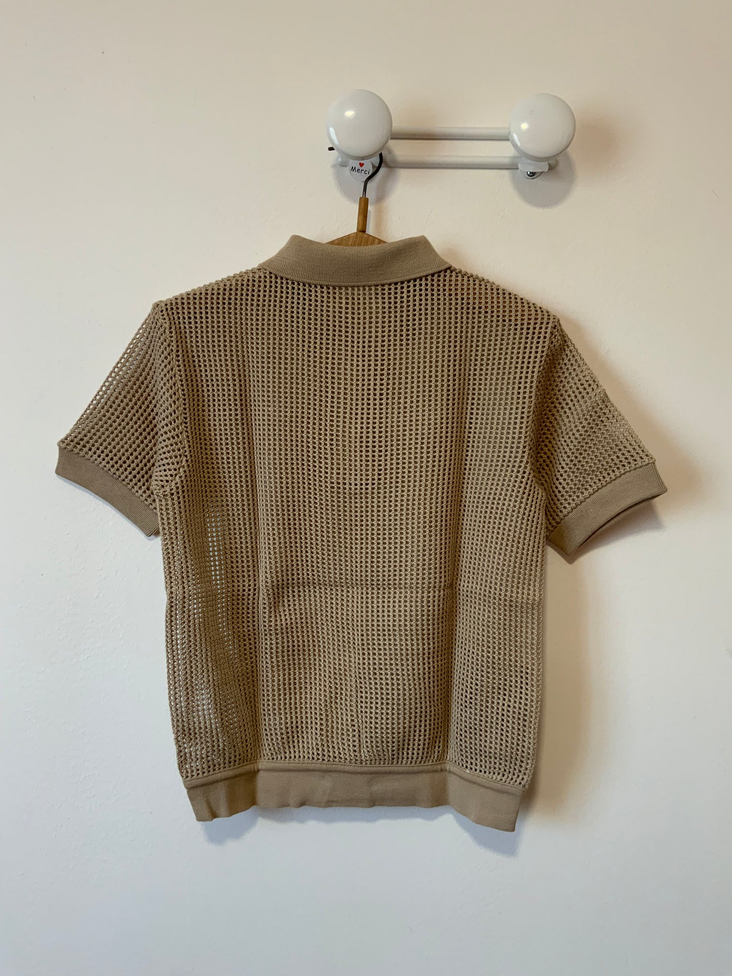 Superbe top polo coton Vintage ajouré Deadstock Neuf Eminence Stylé 1970