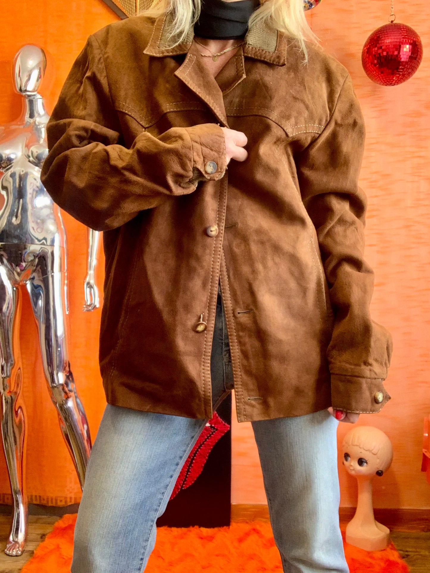 Blouson Daim Camel Vintage