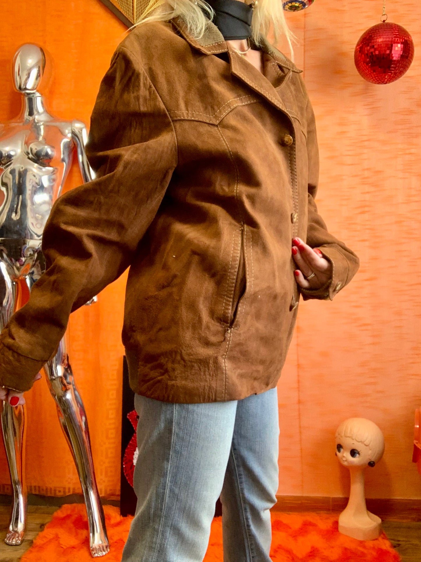 Blouson Daim Camel Vintage