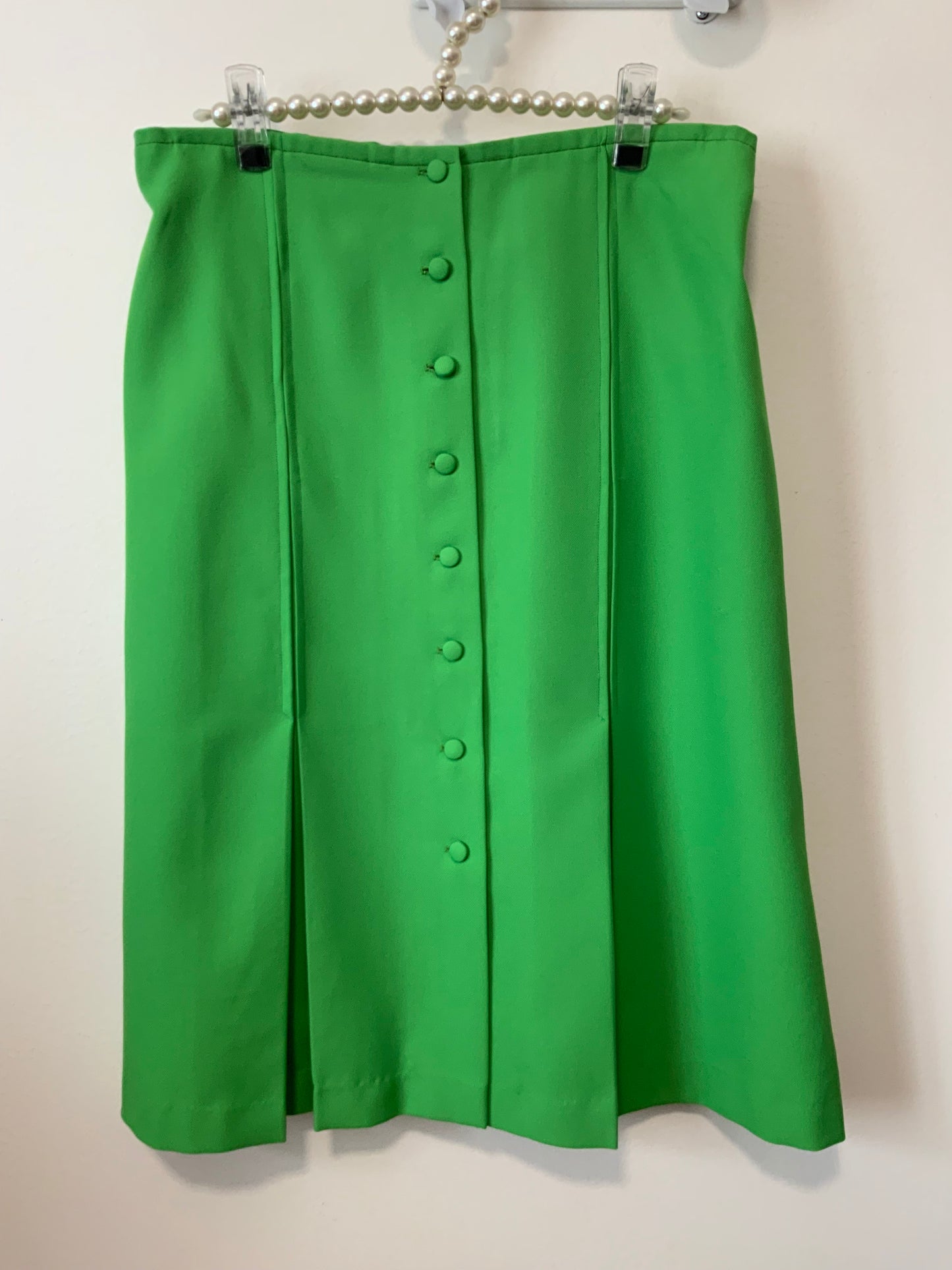 Jupe création Vert 1980 Vintage Plis Faite main