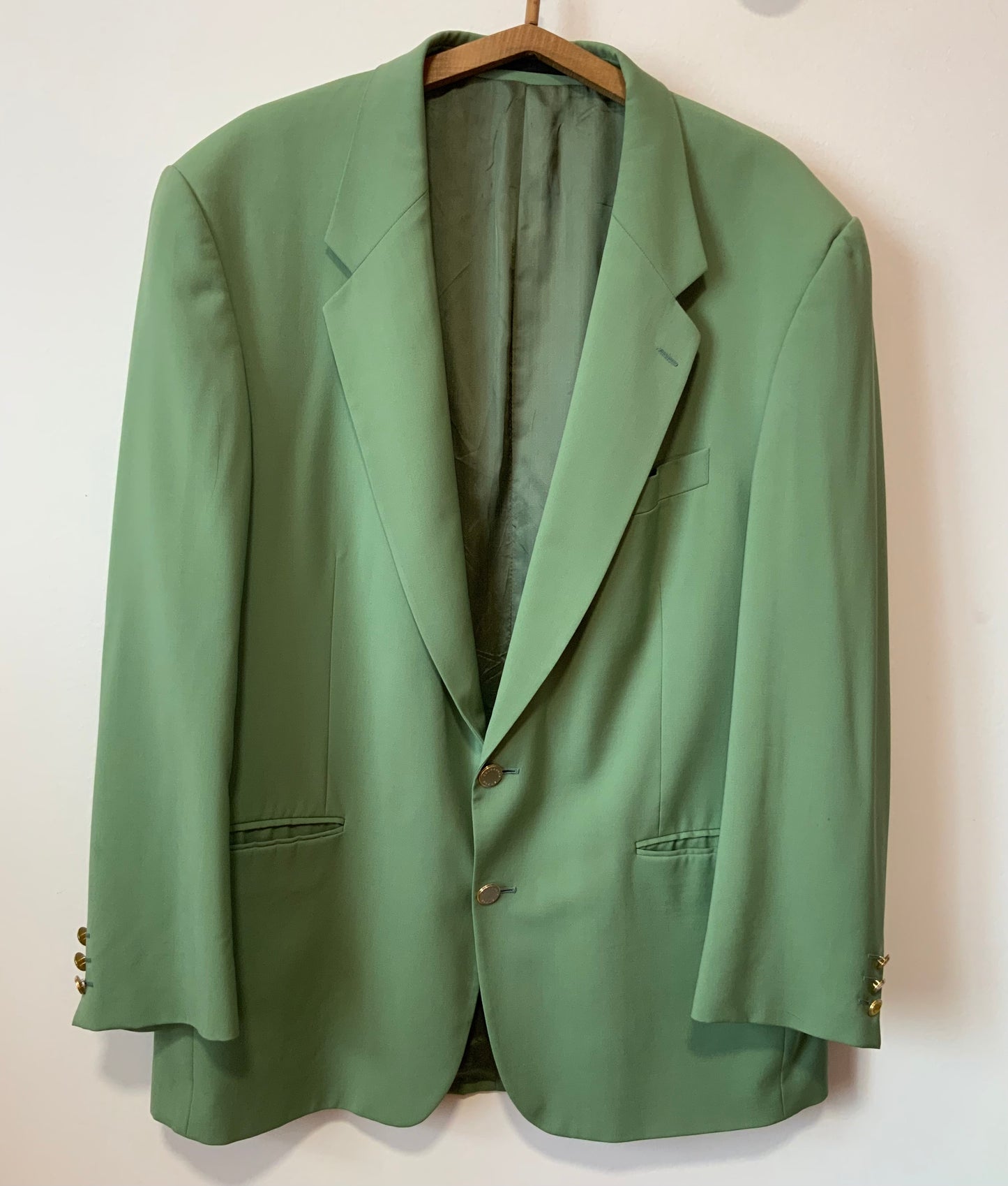 Blazer Droit Veste Laine vert amande maison Courreges Vintage 1980