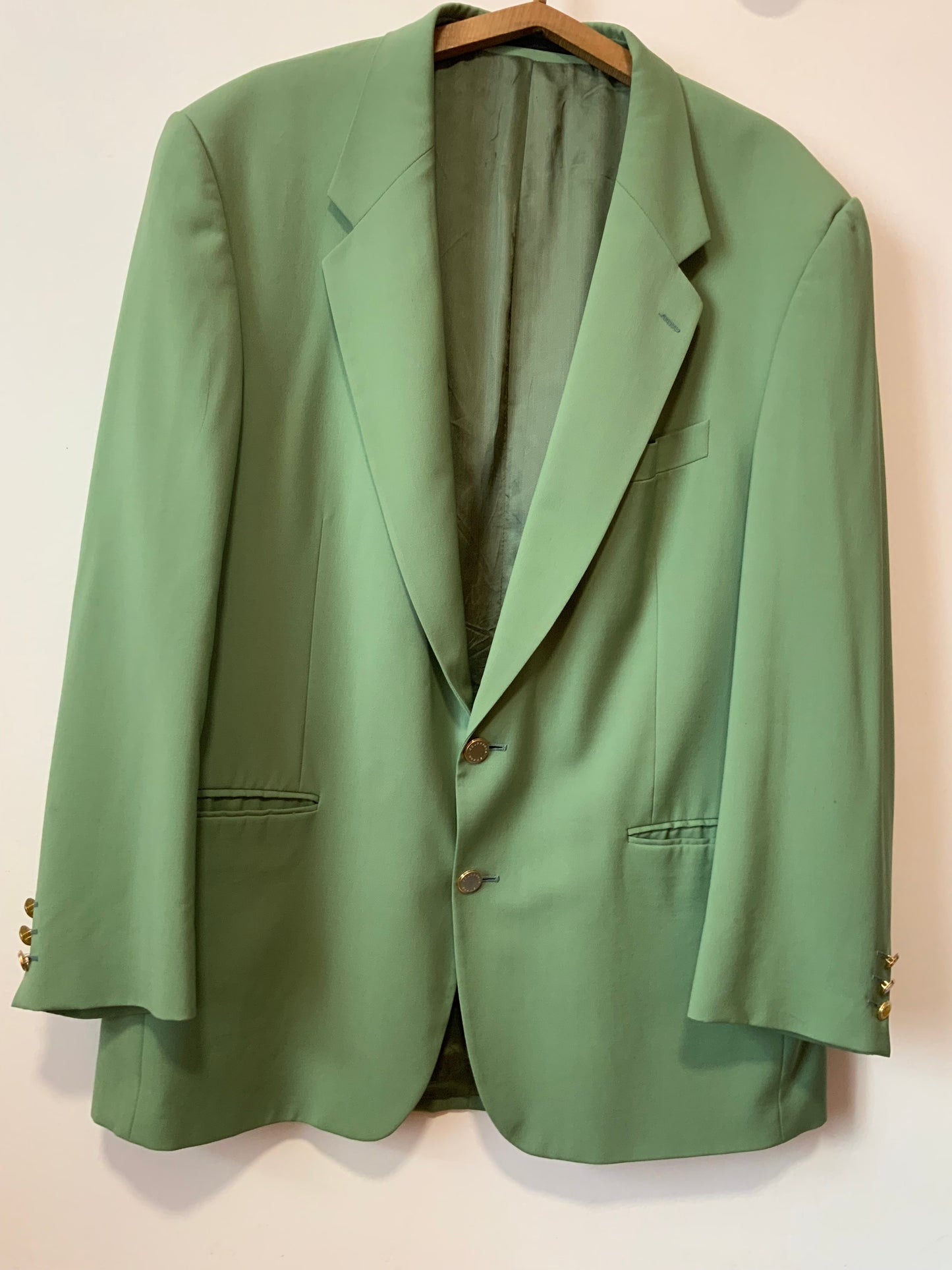 Blazer Droit Veste Laine vert amande maison Courreges Vintage 1980