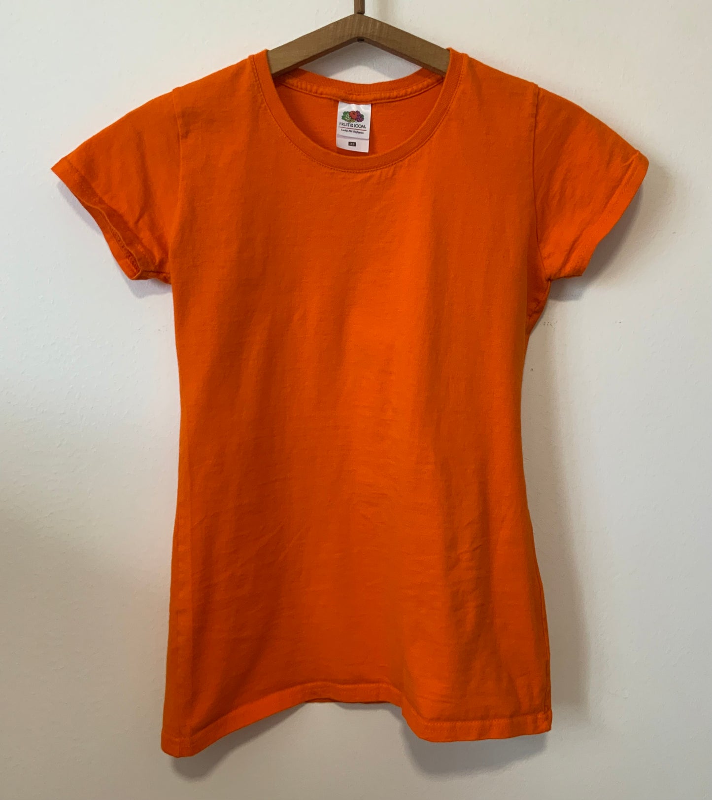 Tee shirt orange 1990 Fruit of the moon Coton - Vintage Orange