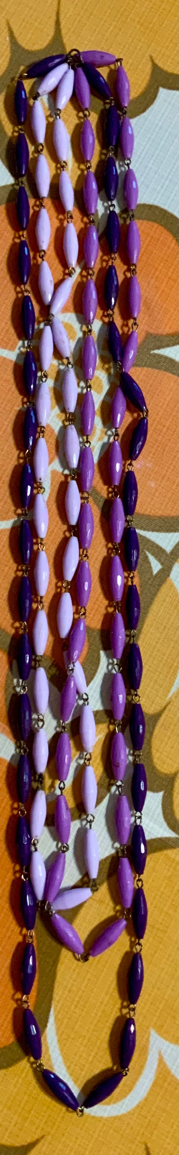 Collier 3 rangs Boules losanges Vintage 1970/80