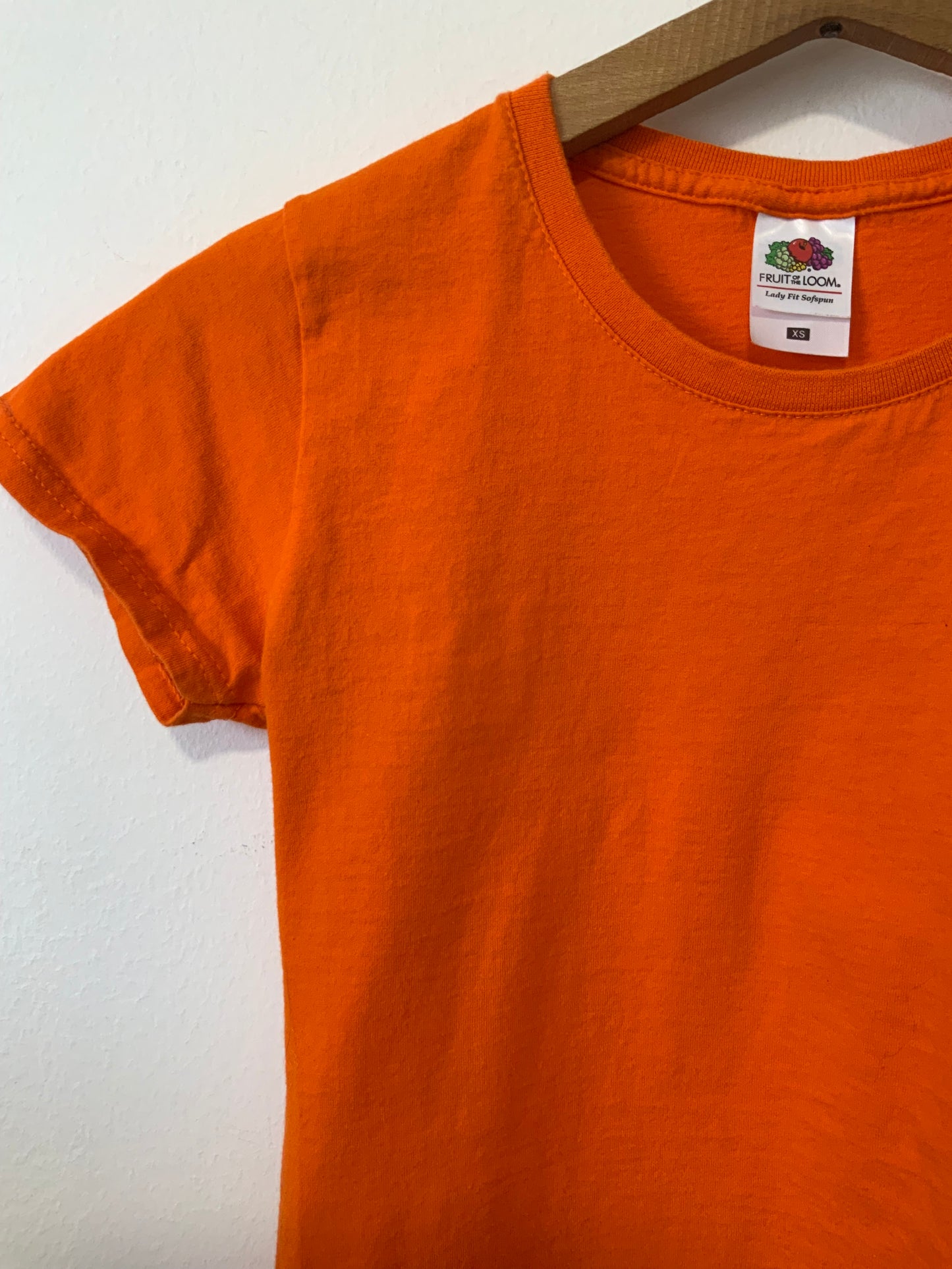 Tee shirt orange 1990 Fruit of the moon Coton - Vintage Orange