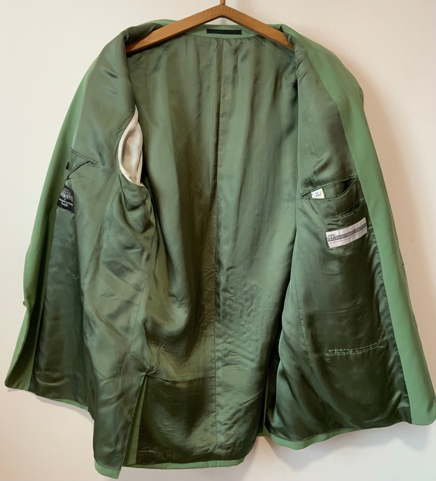 Blazer Droit Veste Laine vert amande maison Courreges Vintage 1980