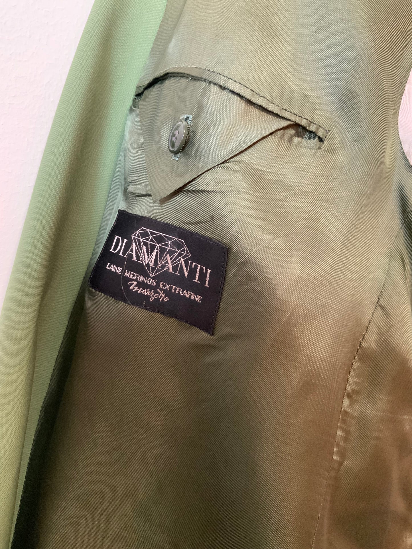 Blazer Droit Veste Laine vert amande maison Courreges Vintage 1980