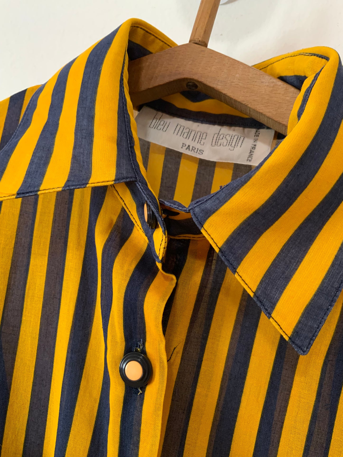 Superbe robe moutarde Vintage France 1980 Élégance