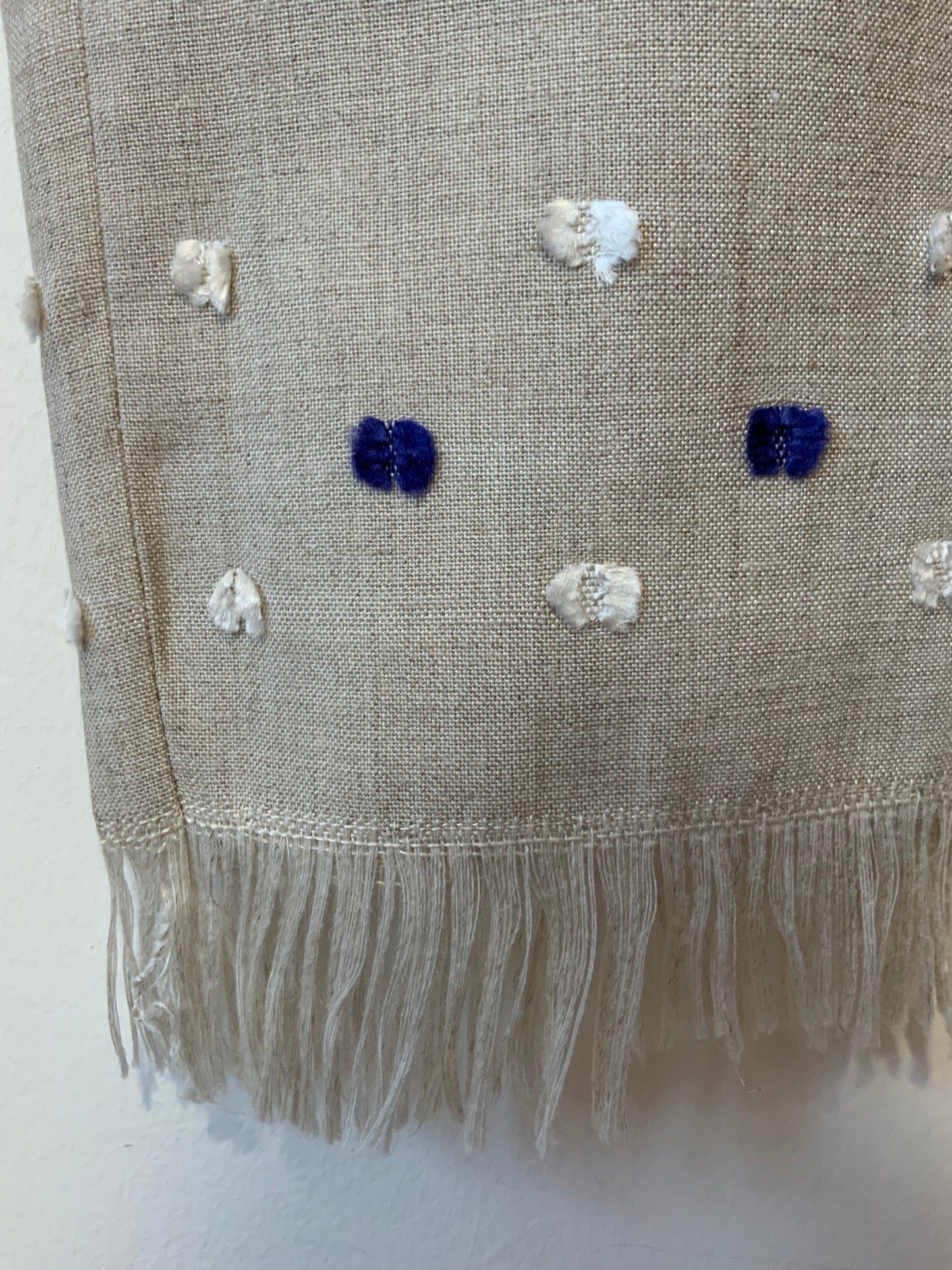 Ensemble a Fleurs et Franges Vintage France Original 1990 Lin