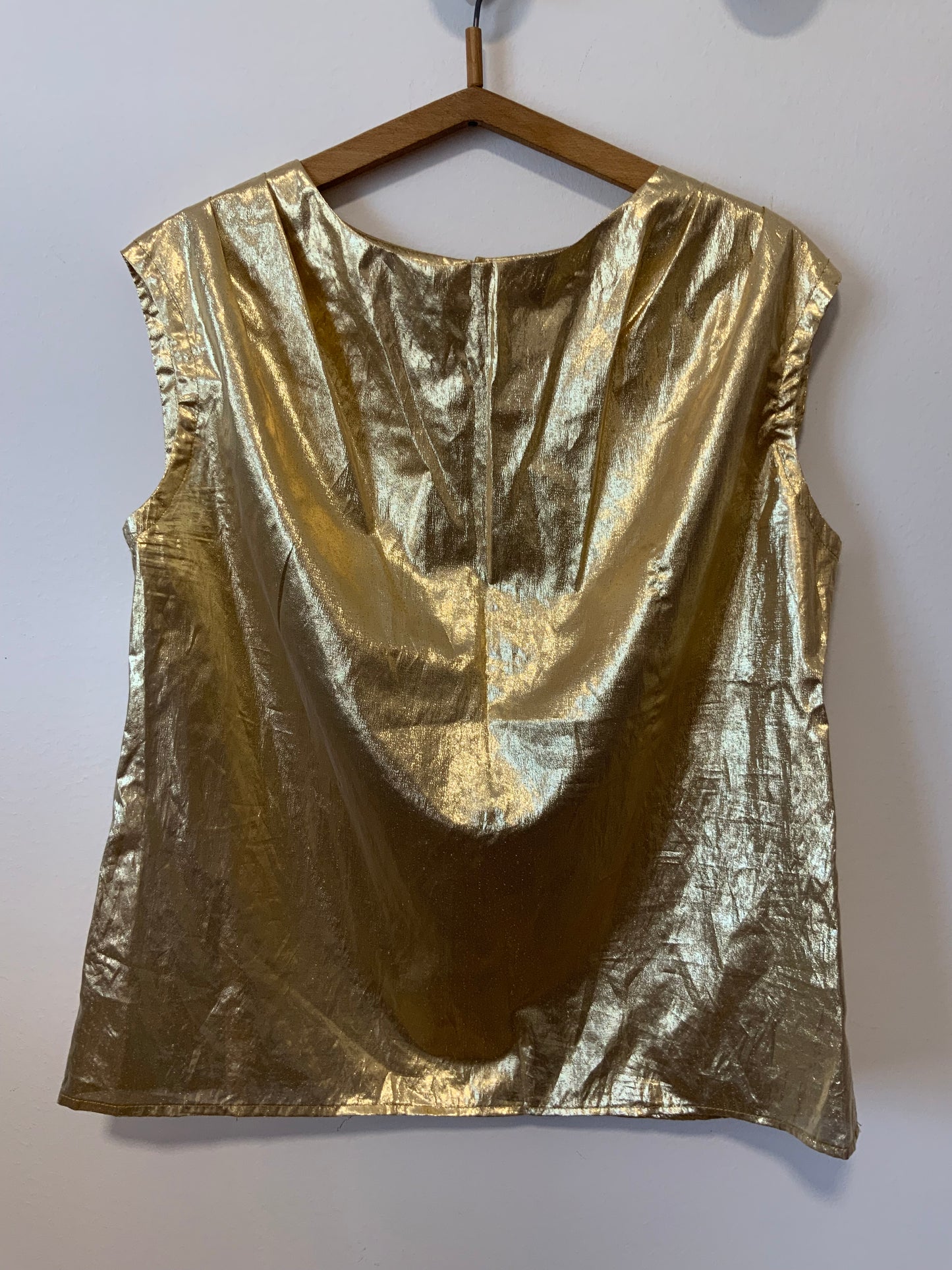 Top Lurex Doré Confectionné main Vintage 1980