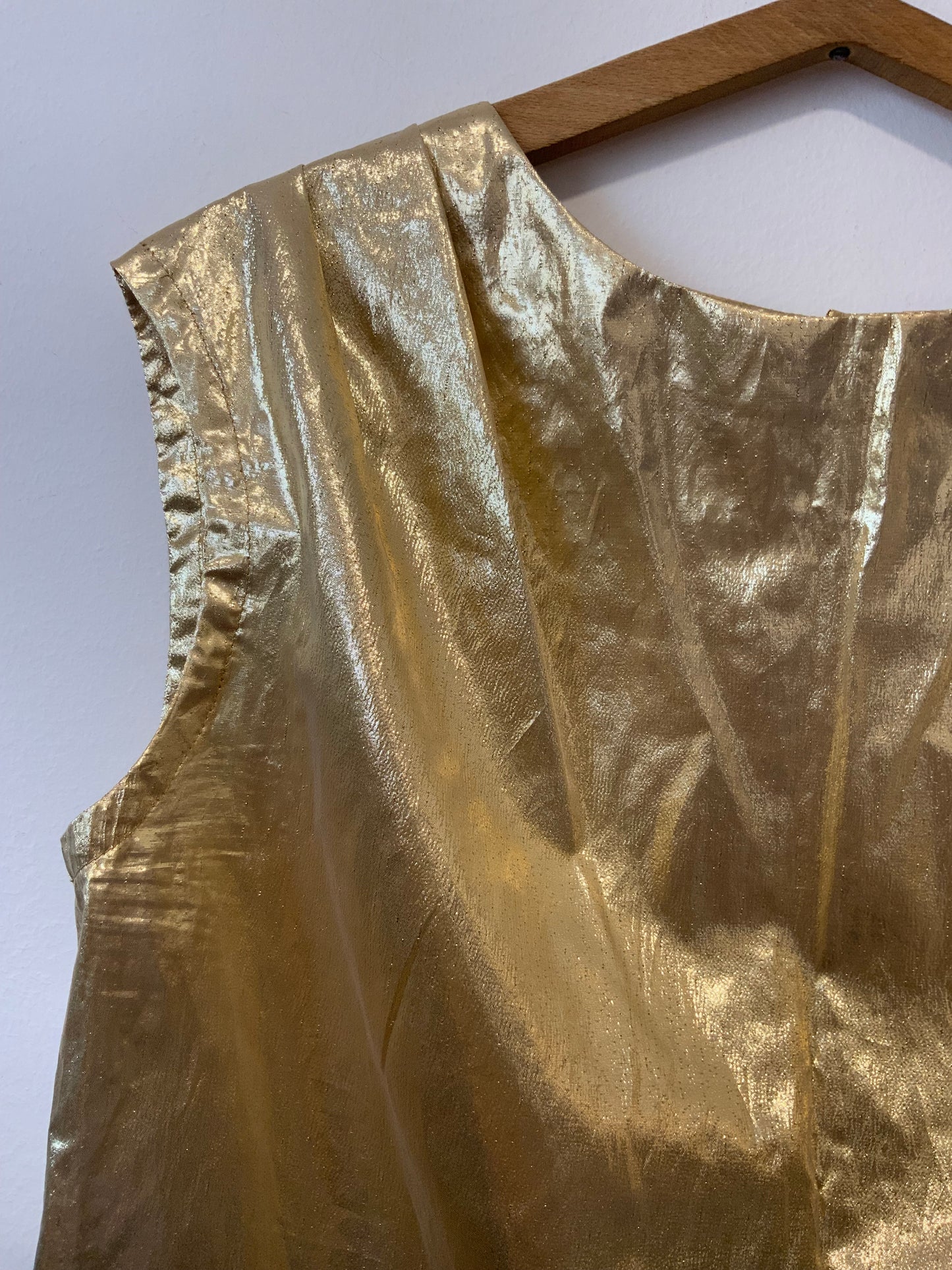 Top Lurex Doré Confectionné main Vintage 1980