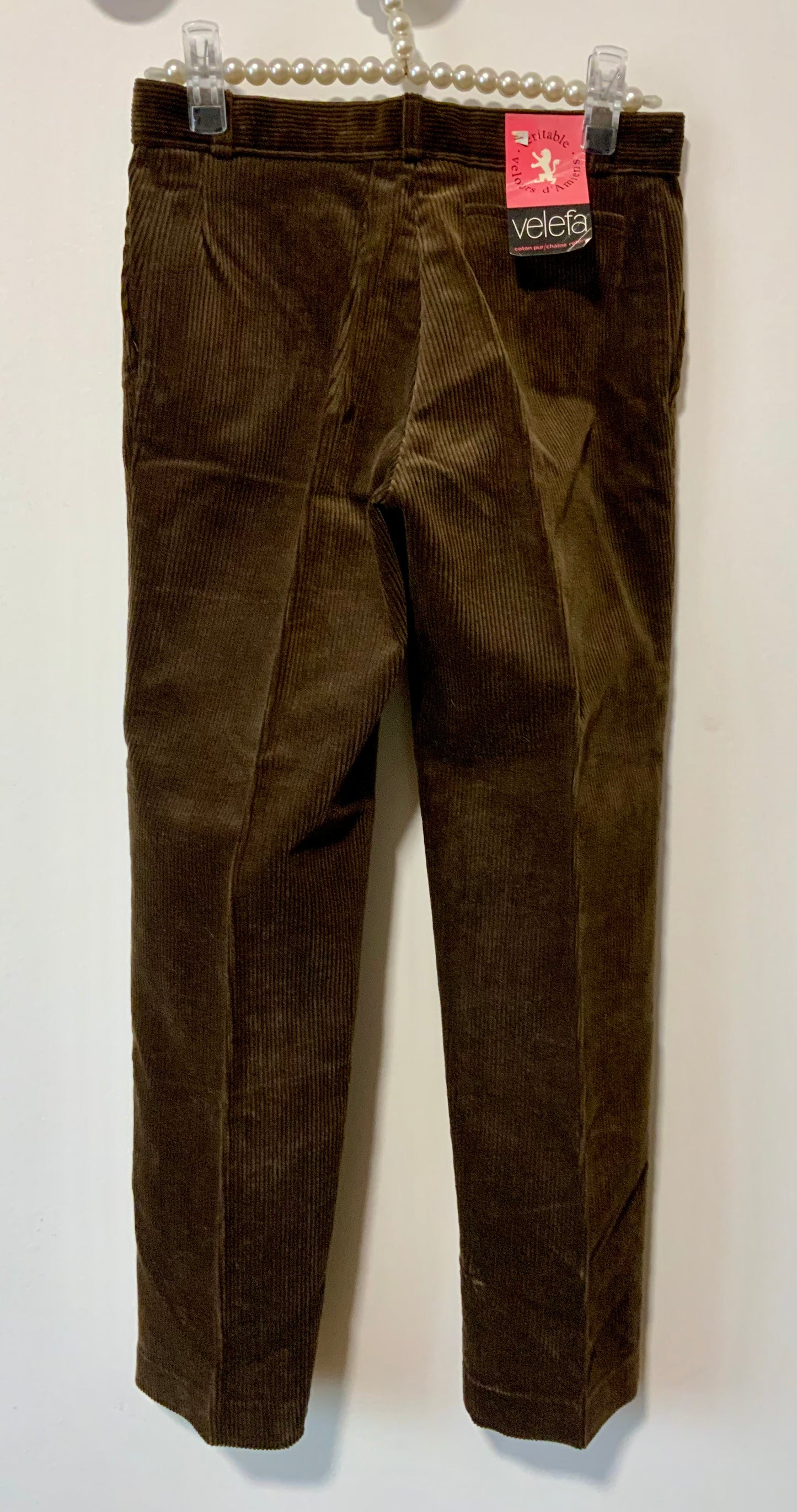 Pantalon droit Velours côtelé marron Vintage Deadstock 70/80 Velefa Amiens