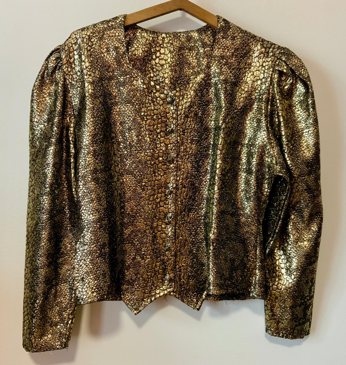 Veste Lurex Doré Motifs Vintage 1980 Chic France