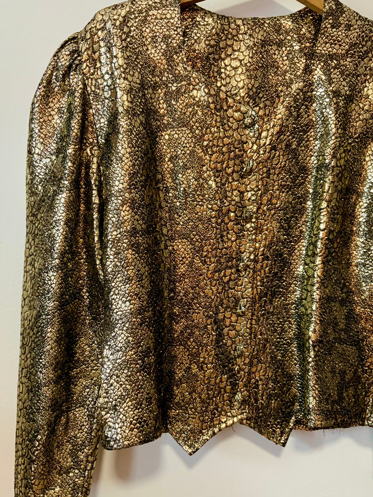 Veste Lurex Doré Motifs Vintage 1980 Chic France