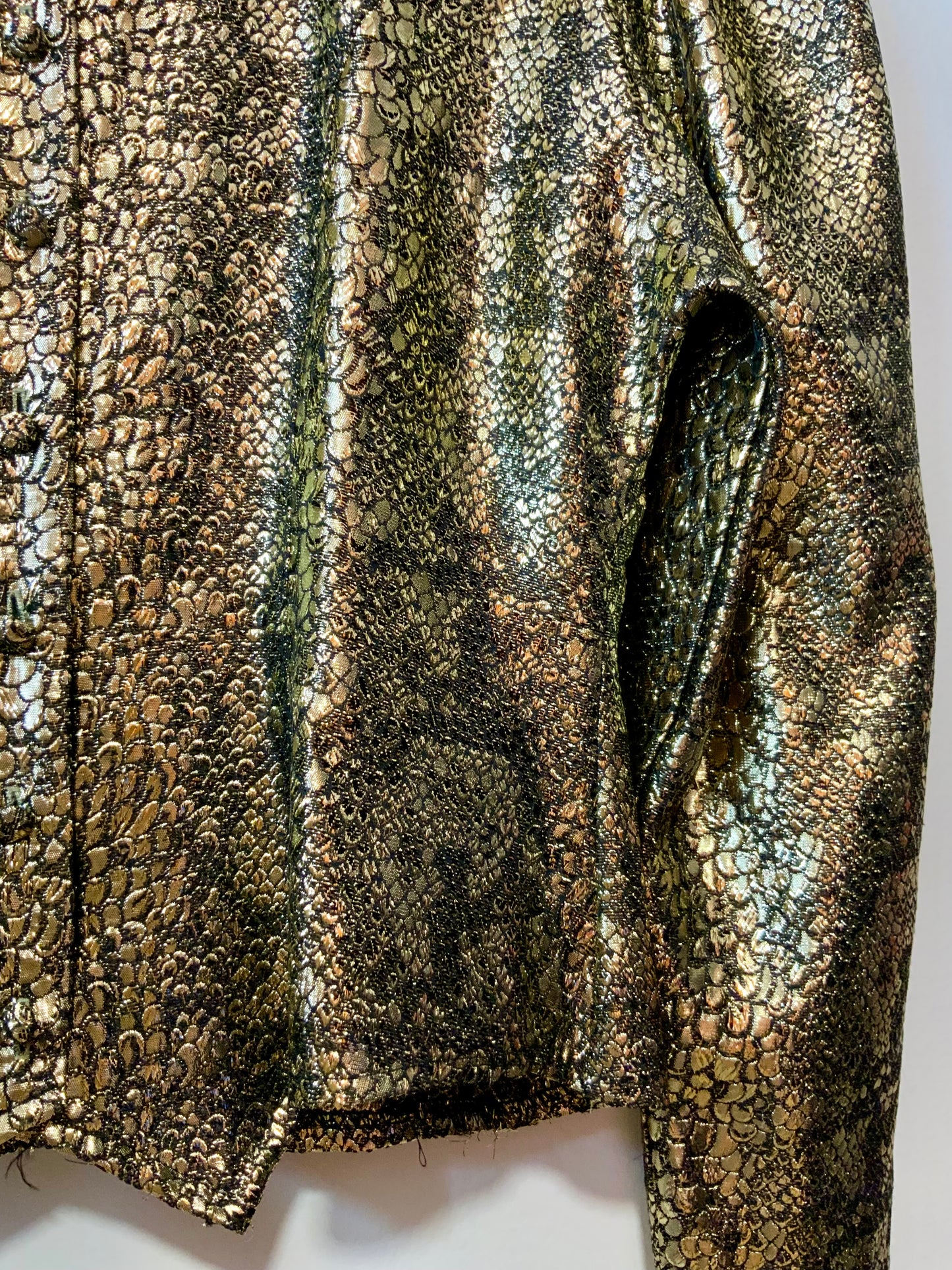 Veste Lurex Doré Motifs Vintage 1980 Chic France