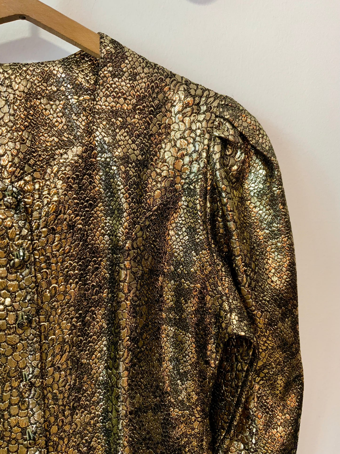 Veste Lurex Doré Motifs Vintage 1980 Chic France