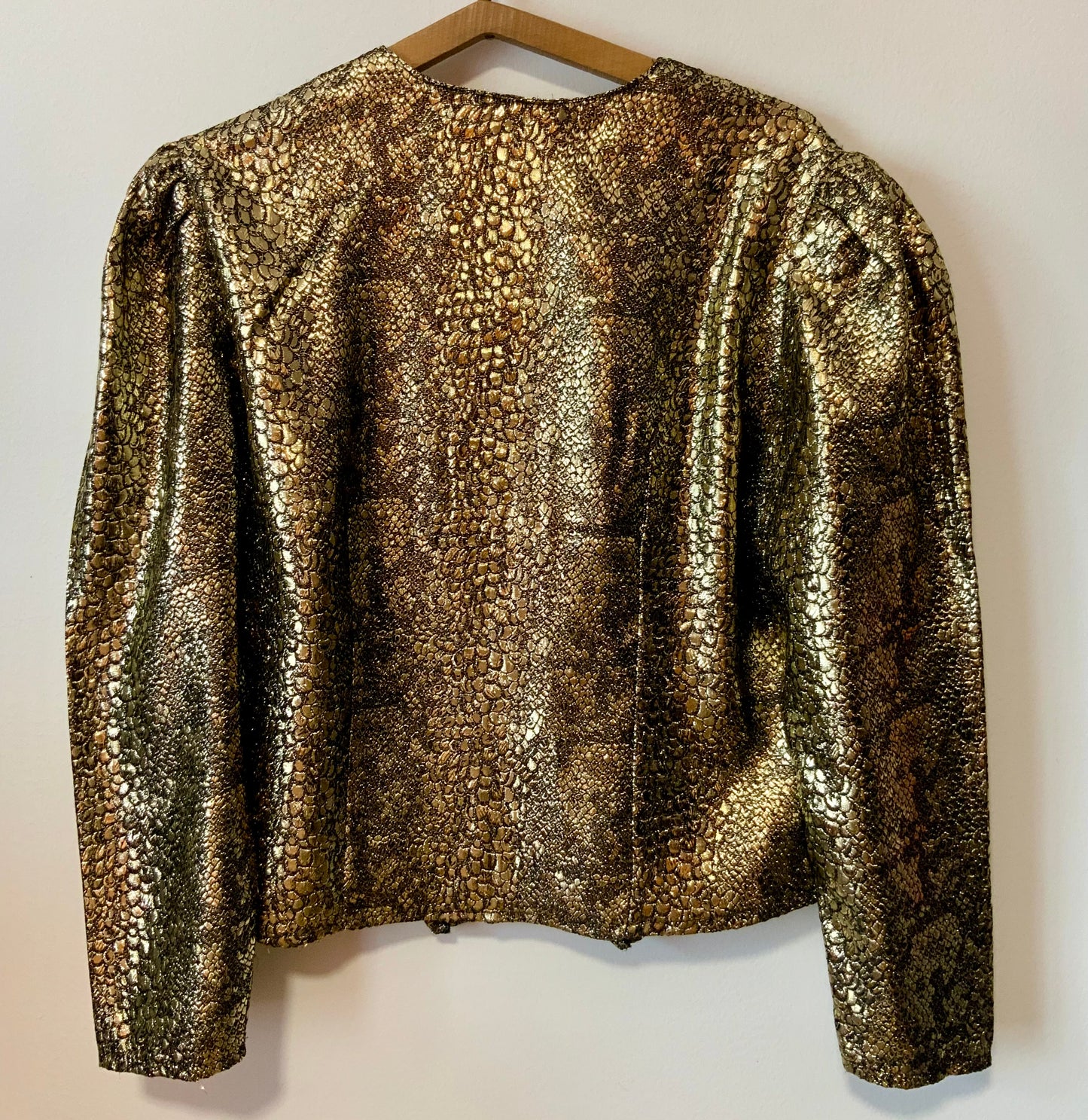 Veste Lurex Doré Motifs Vintage 1980 Chic France