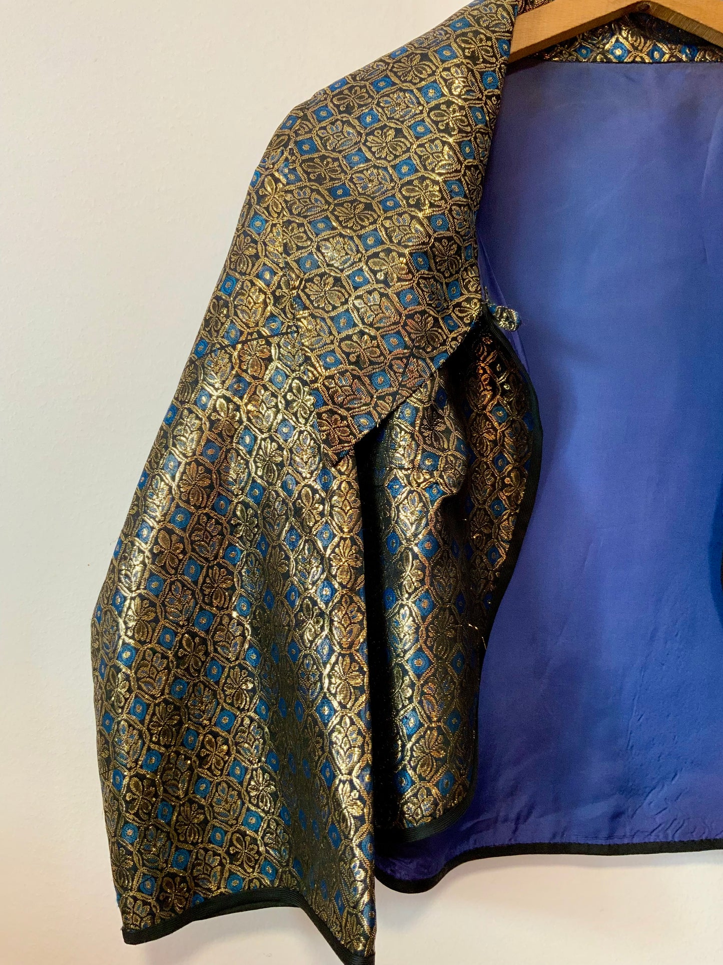 Veste effet Cape en Lurex création vintage fait main