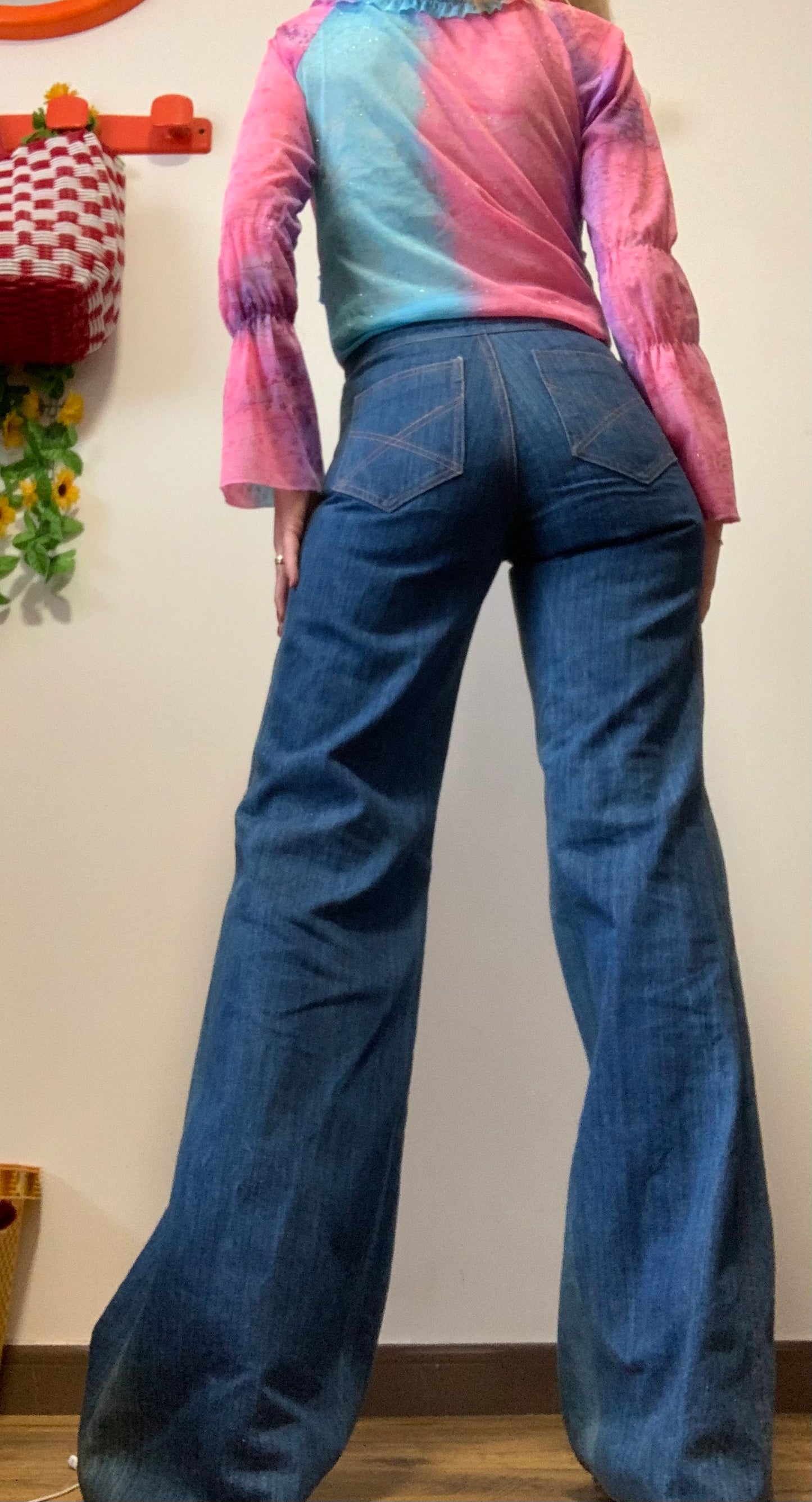 Sublime Jean Pattes d’éléphant 1970 Deadstock Modèle Elvis 1975