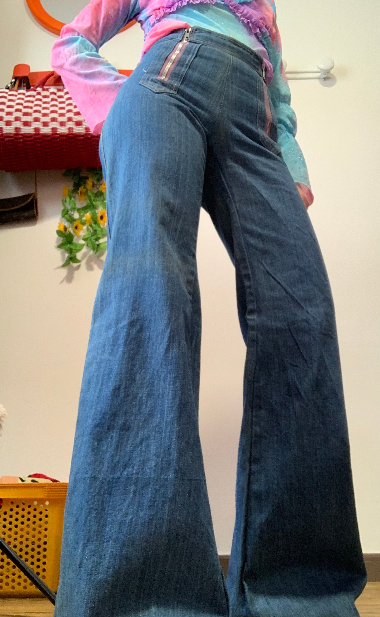 Sublime Jean Pattes d’éléphant 1970 Deadstock Modèle Elvis 1975