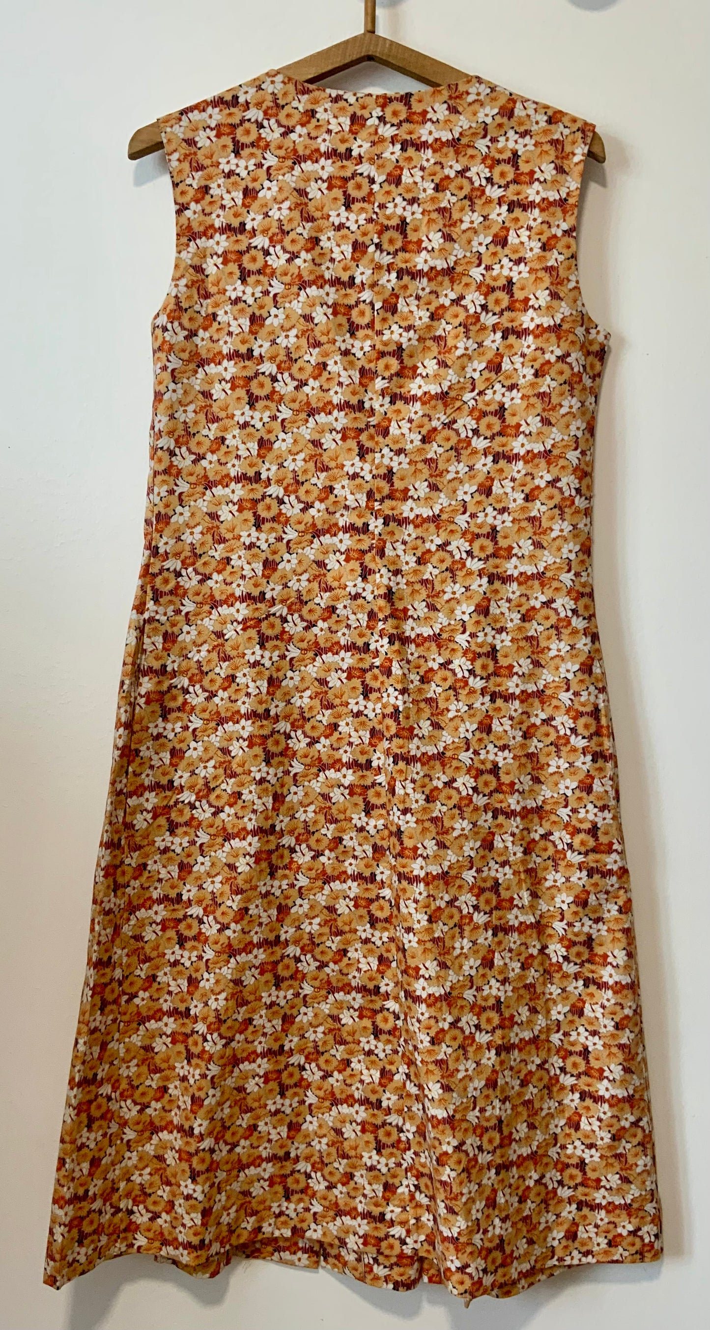 Robe Blouse à Fleurs oranges Vintage Deadstock 1970 Neuve France