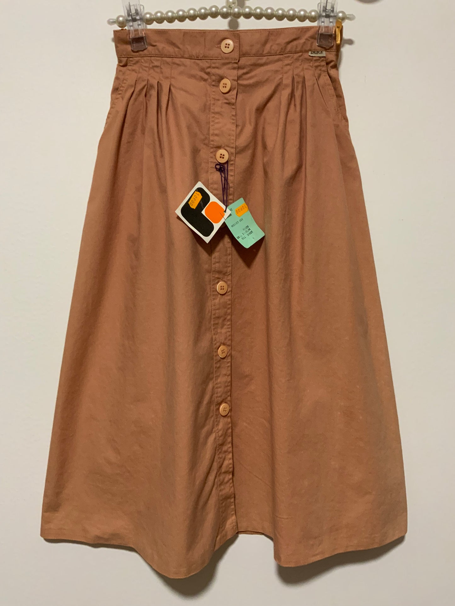 Jupe boutonnée Coton Vintage Deadstock 1970 France