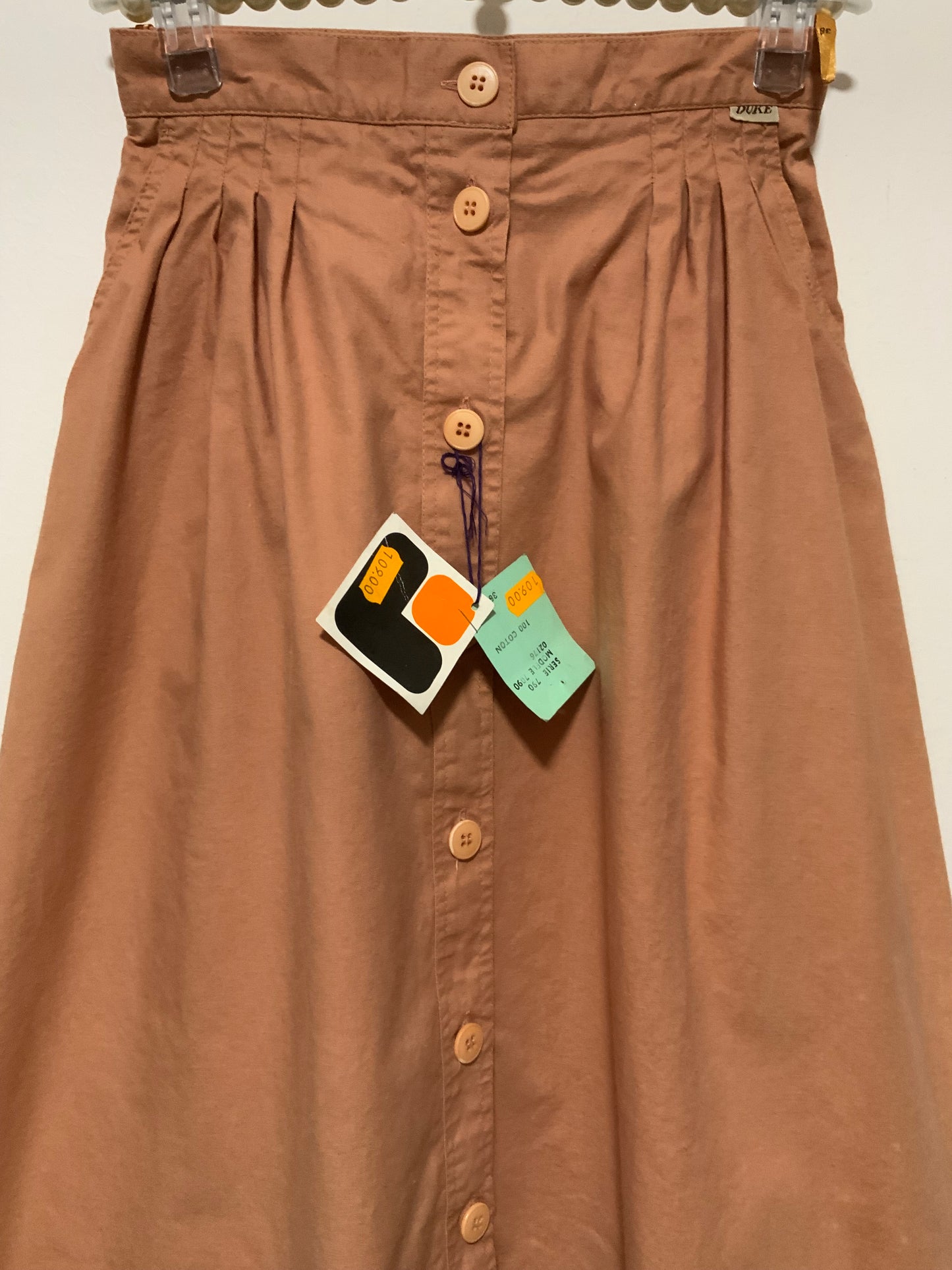 Jupe boutonnée Coton Vintage Deadstock 1970 France