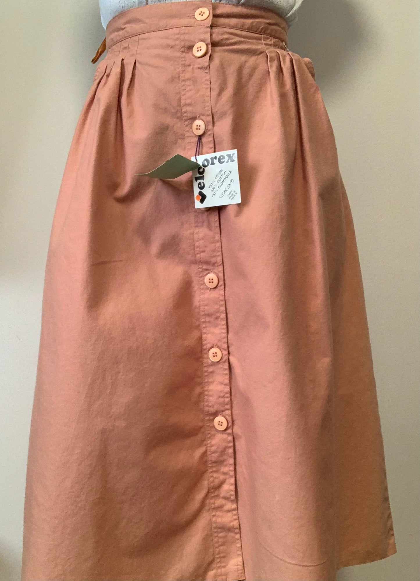 Jupe boutonnée Coton Vintage Deadstock 1970 France