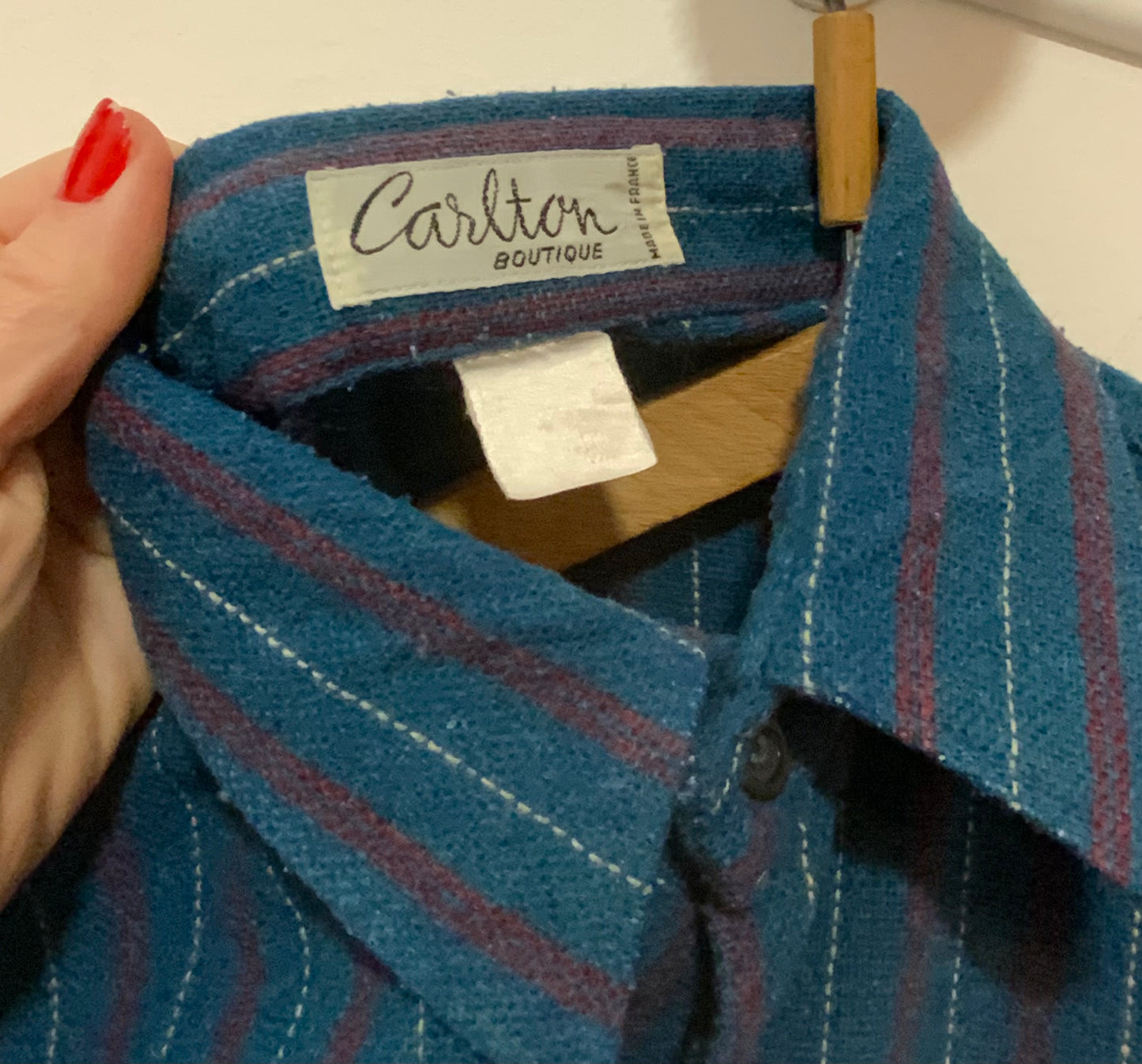 Chemise à rayures France Vintage 1970