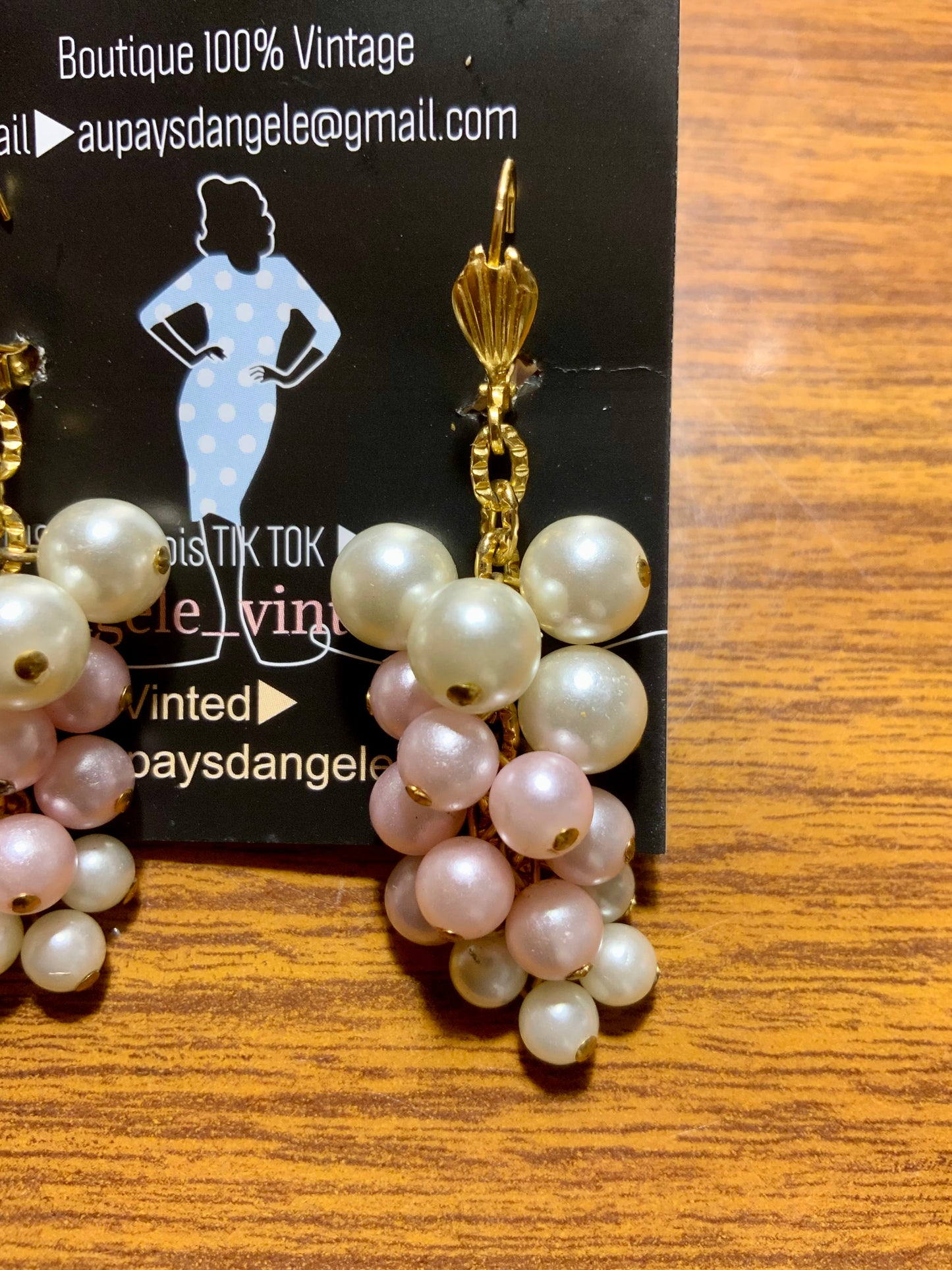 Boucles d’oreilles Grappes perles Vintage anciennes