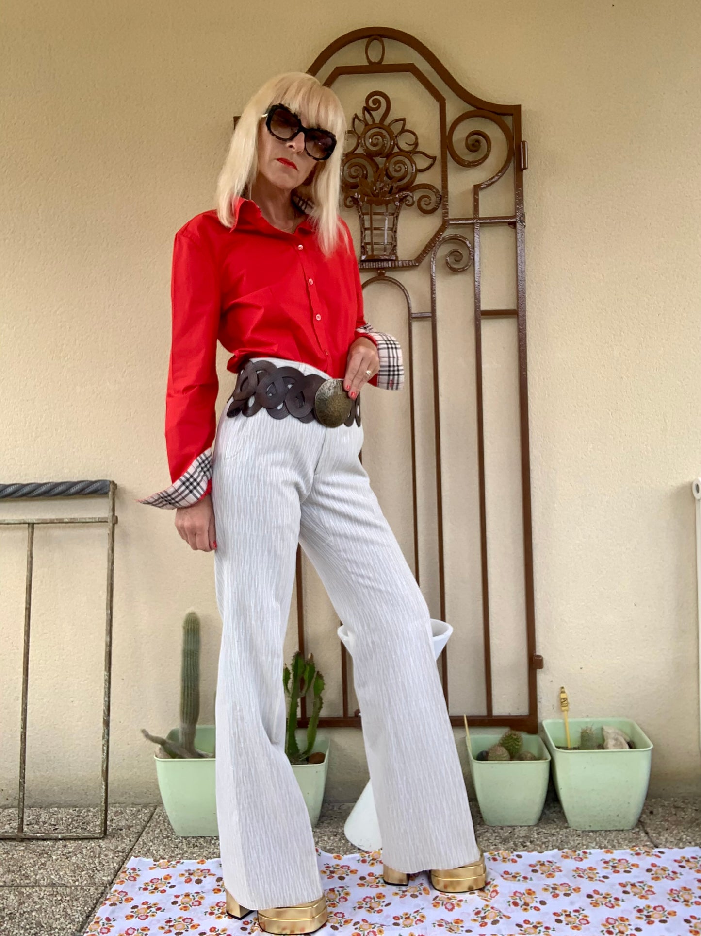 Pantalon pattes d’éléphant Vintage 1970 Chic