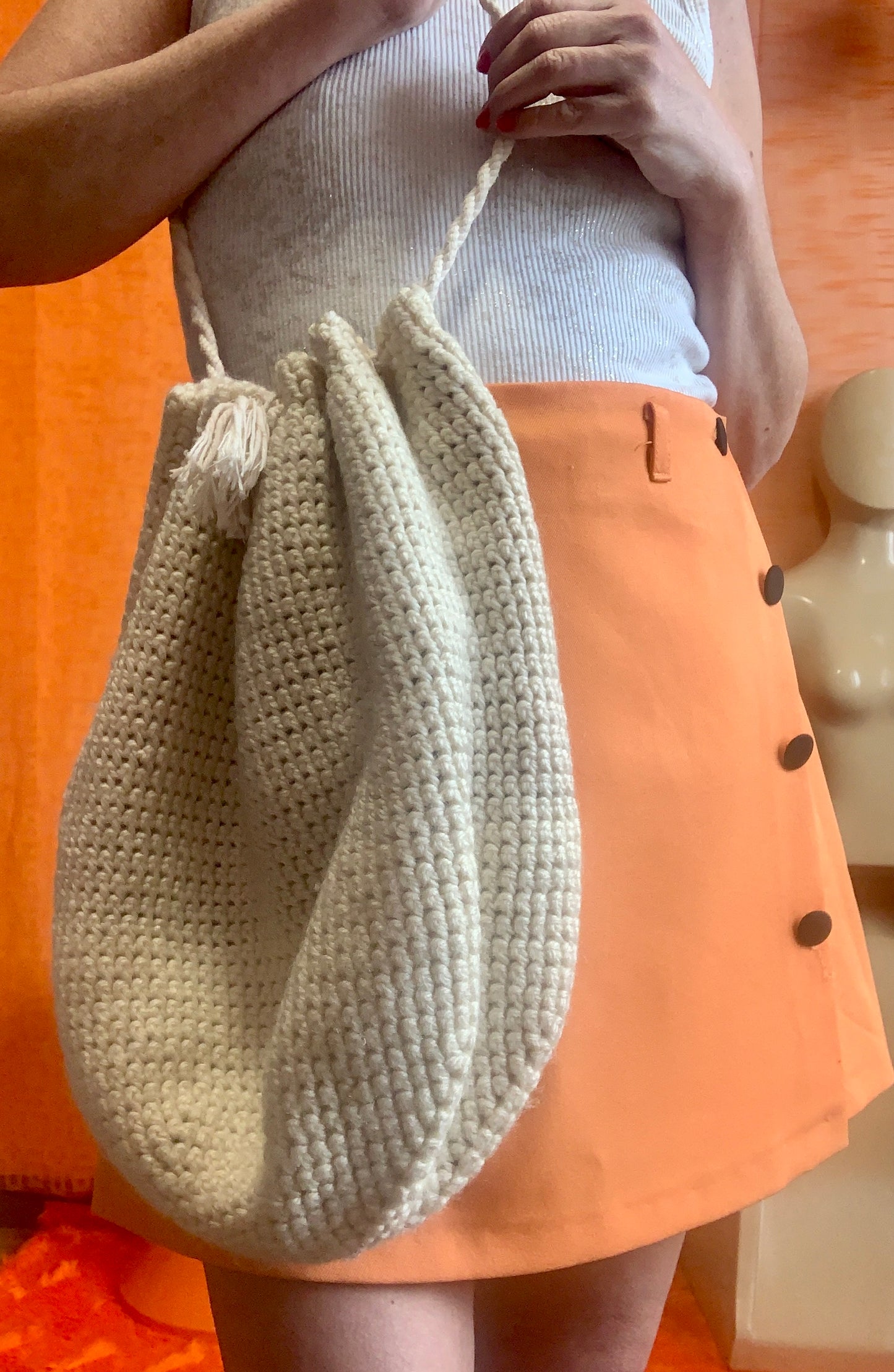 Sac à main bourse en laine Vintage 1980 Bohème