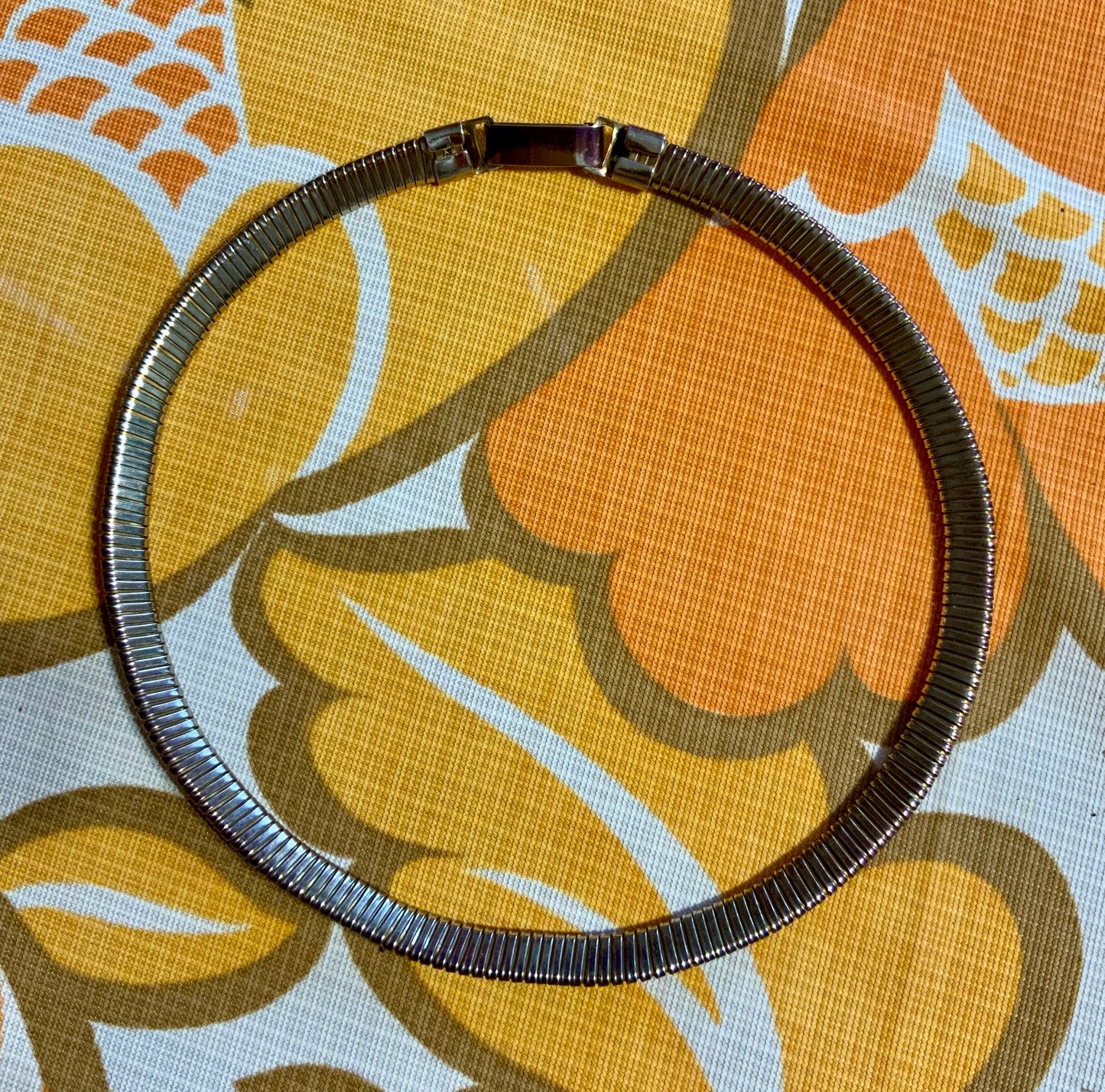 Collier chaine plate Vintage Métal