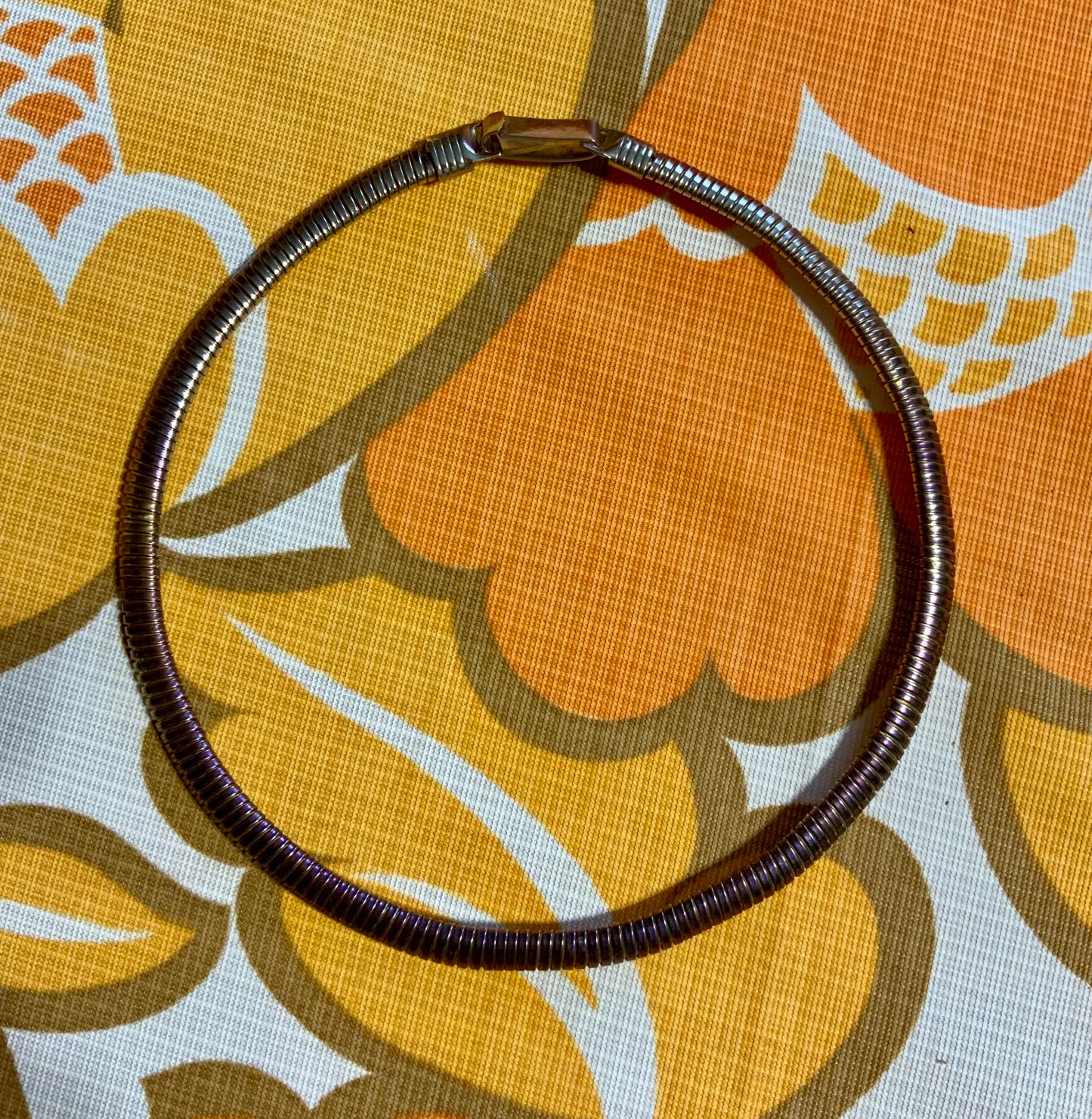 Collier chaine plate Vintage Métal