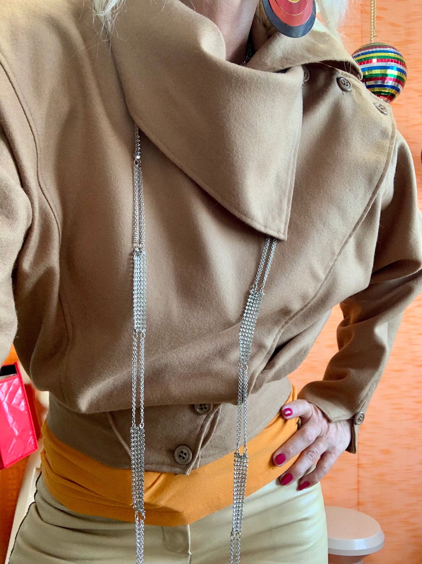 Veste courte Originale Vintage 1970 Pure Laine Peignée Delbord Paris création Seventies